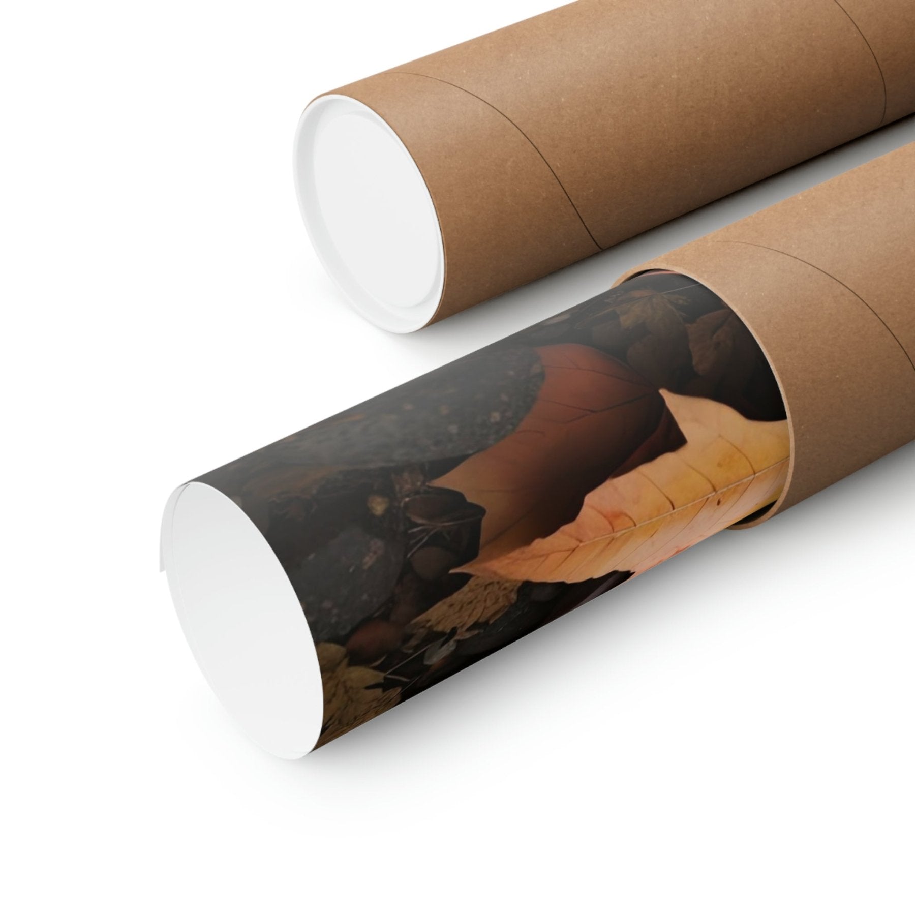 Poster print of a leaf in the season of Fall Autumn shown as rolled | Janlyn's Crafts