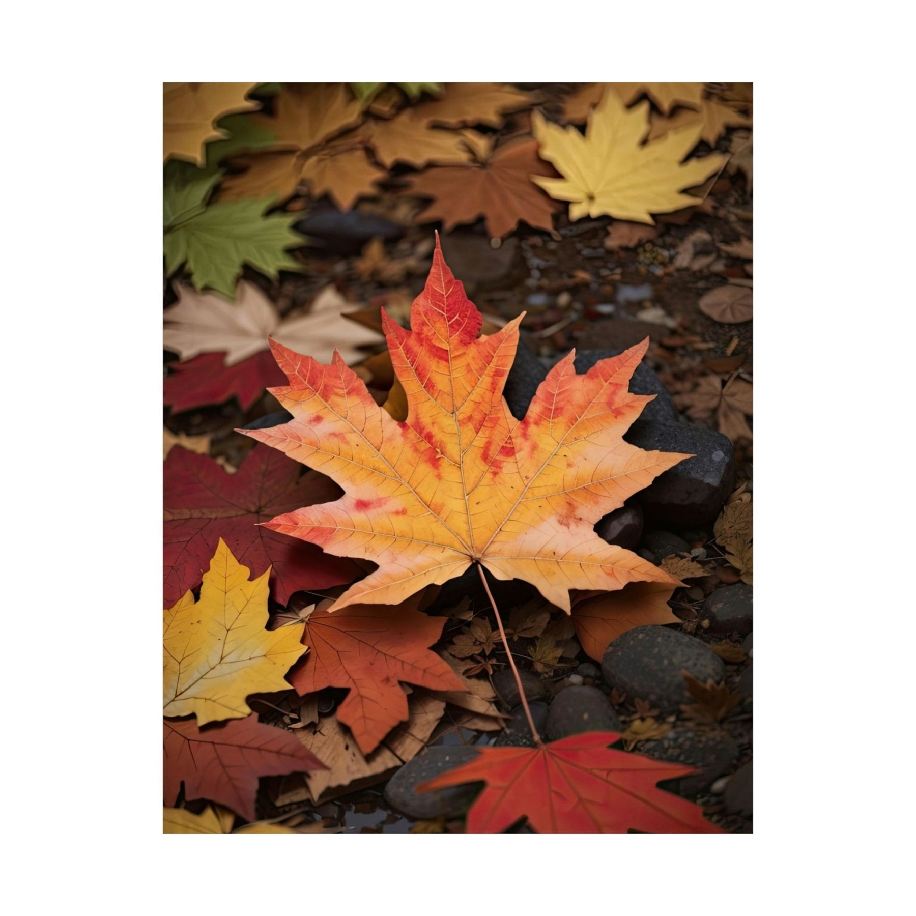 Poster print of leaf in the season of Fall Autumn | Janlyn's Crafts