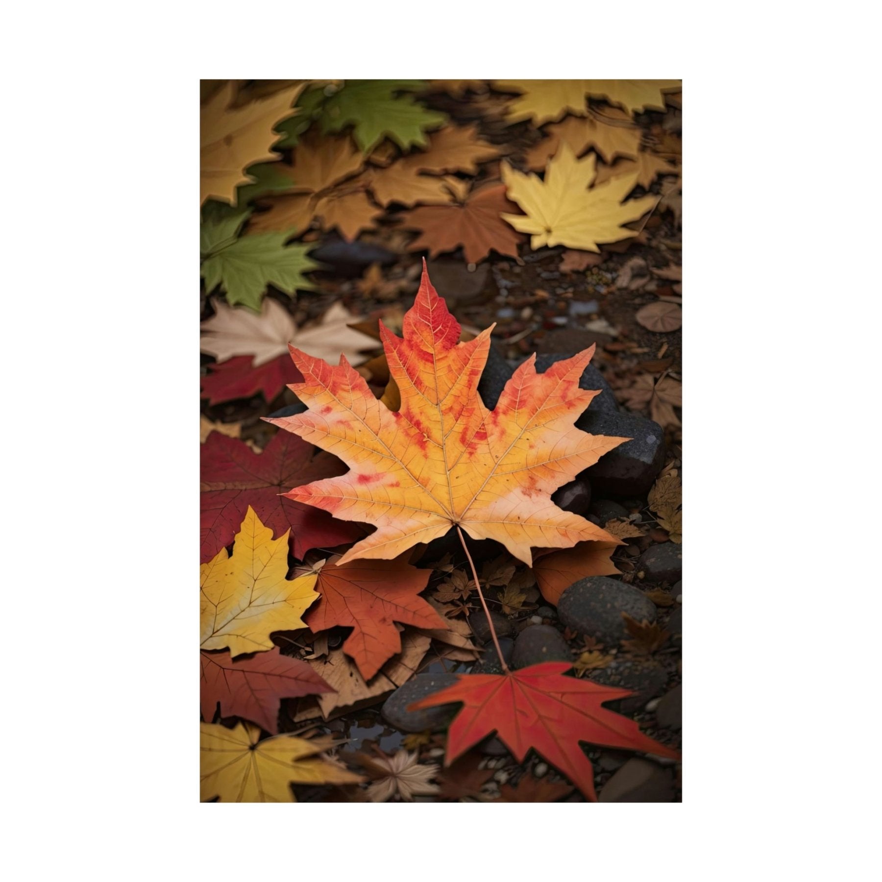 Poster print of leaf in the season of Fall Autumn | Janlyn's Crafts