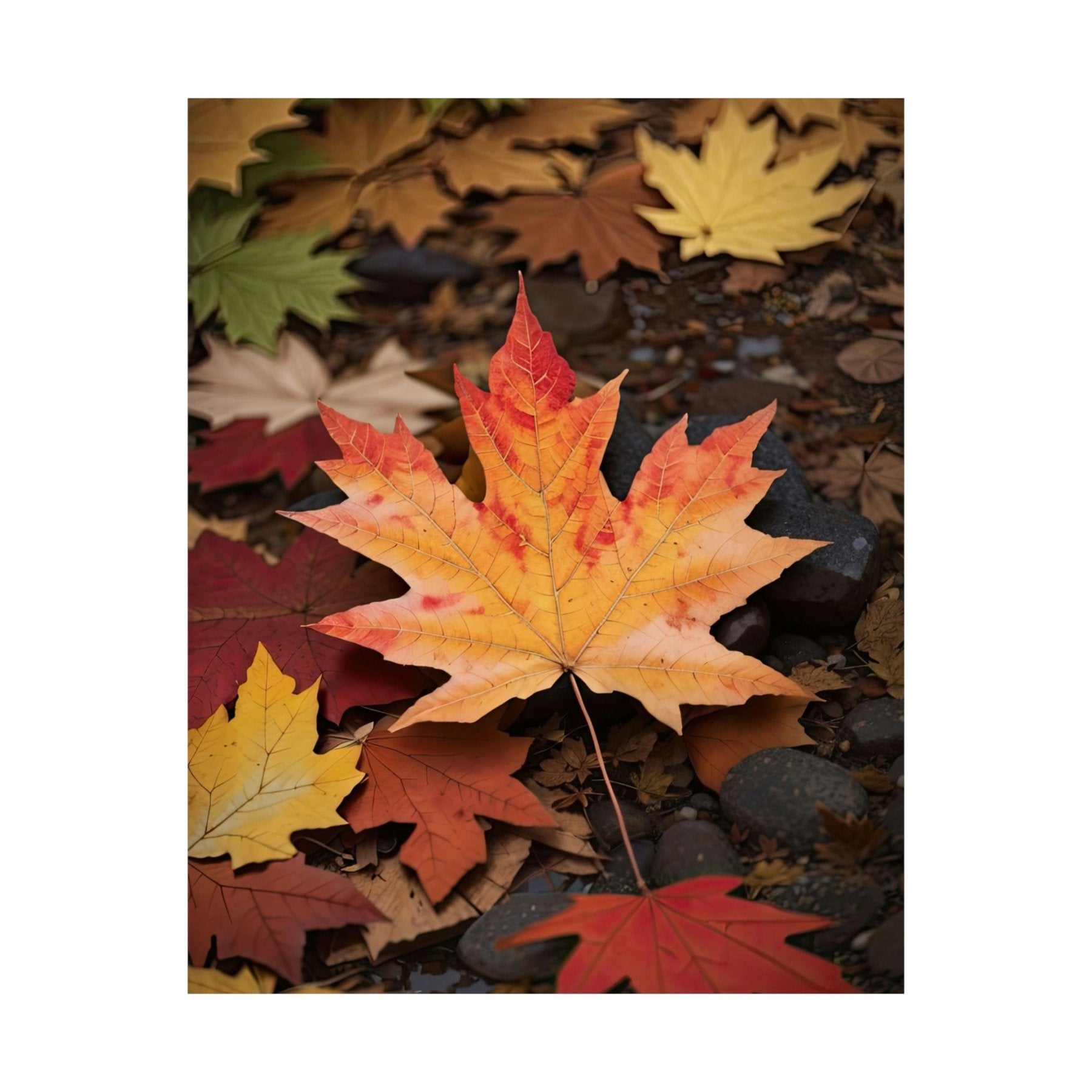 Poster print of leaf in the season of Fall Autumn | Janlyn's Crafts