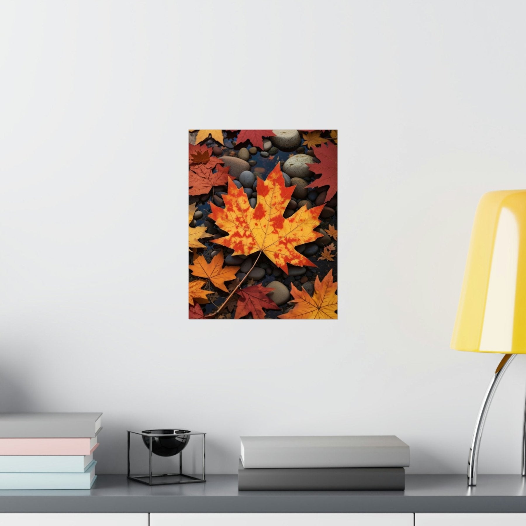 Poster print of a leaf in the season of Fall Autumn hung on a wall | Janlyn's Crafts