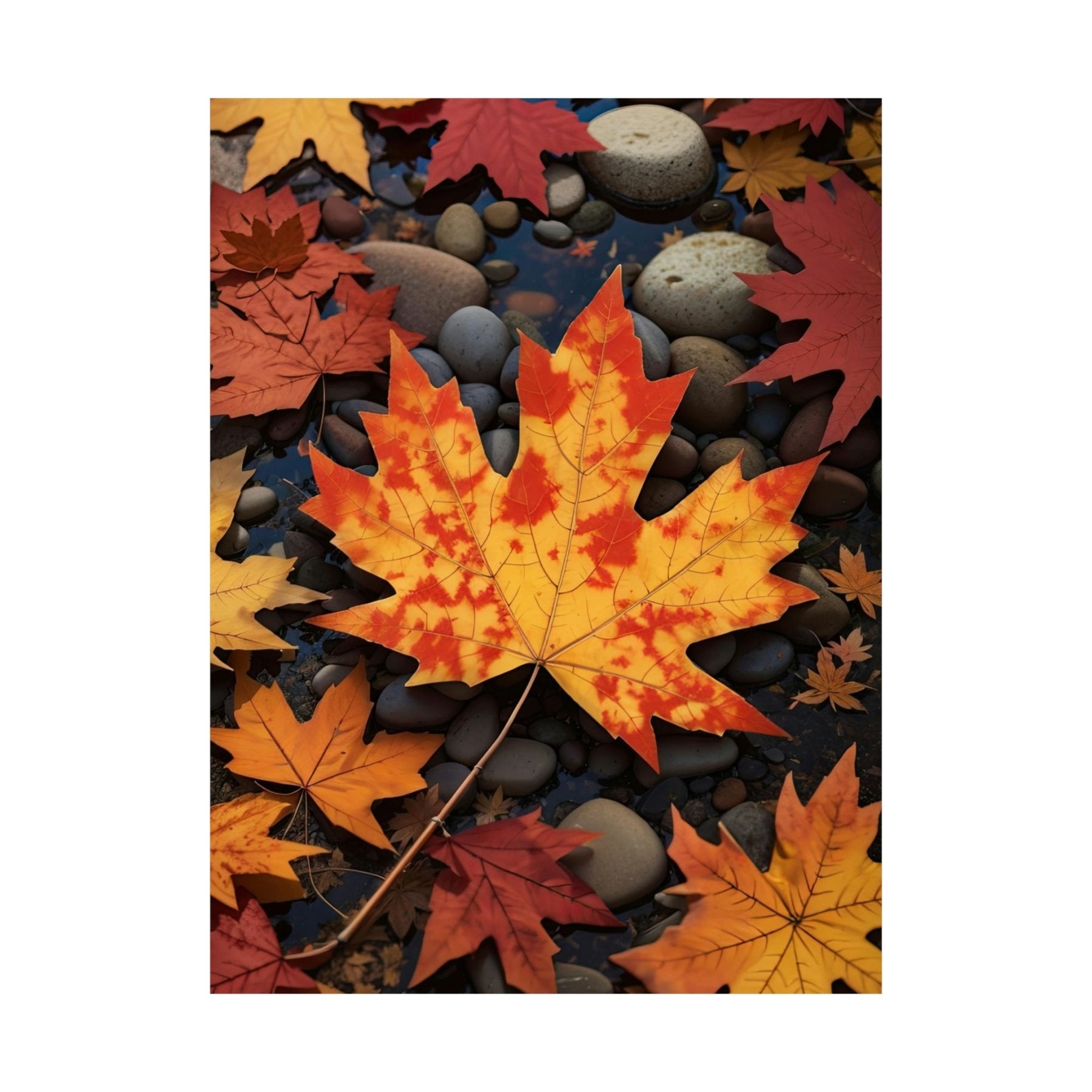 Poster print of a leaf in the season of Fall Autumn | Janlyn's Crafts