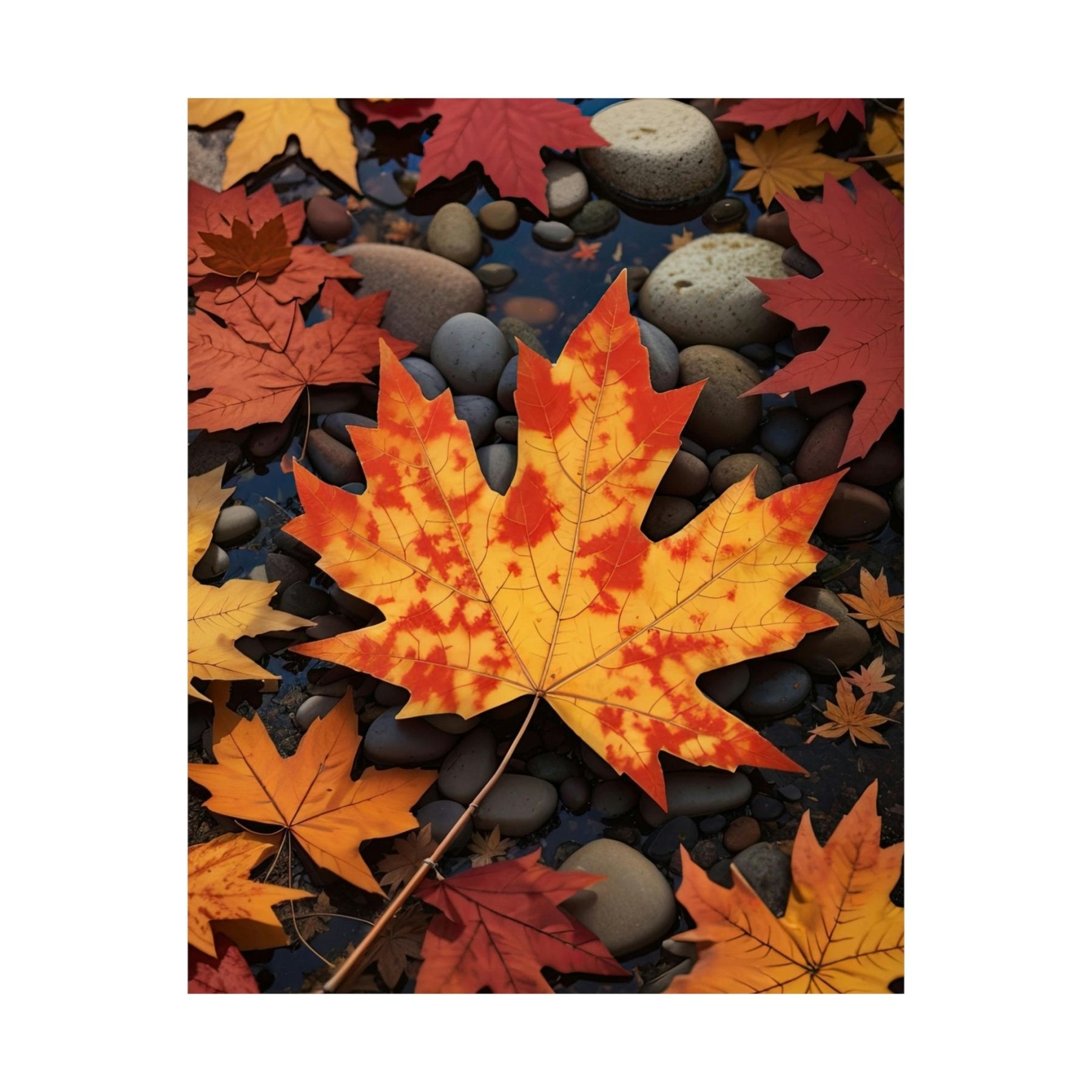 Poster print of a leaf in the season of Fall Autumn | Janlyn's Crafts