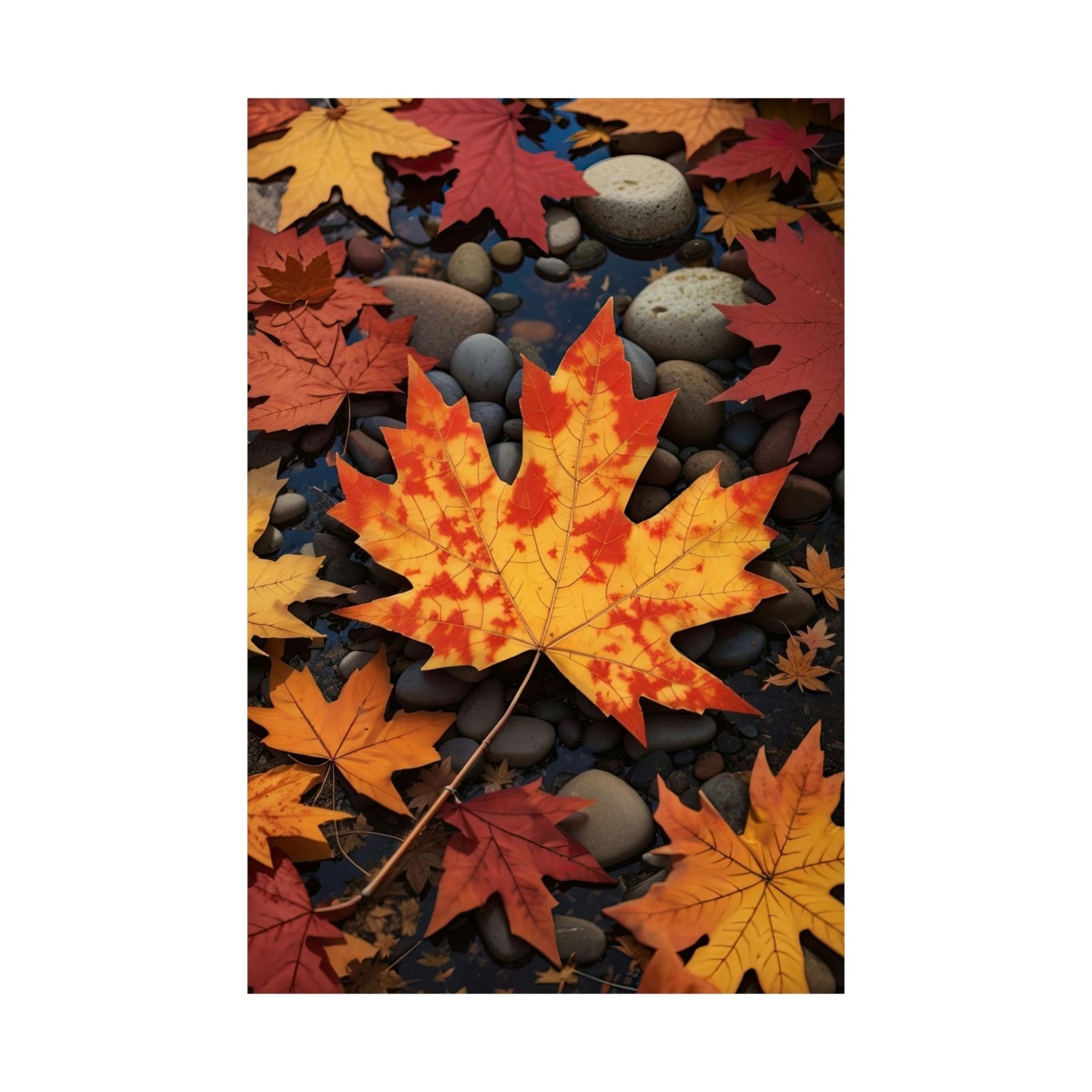 Poster print of a leaf in the season of Fall Autumn | Janlyn's Crafts