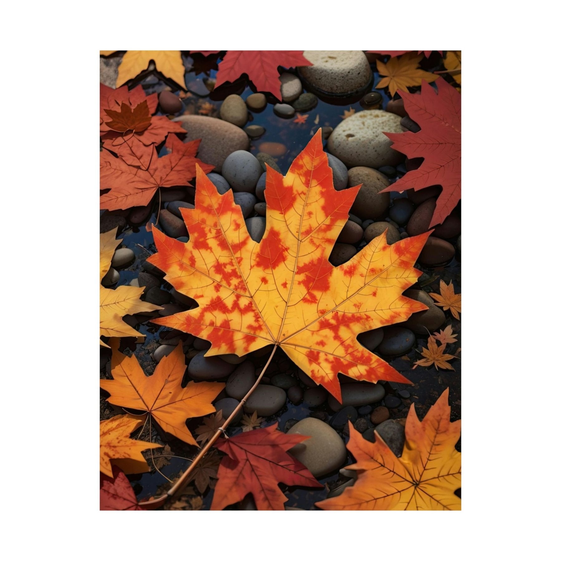 Poster print of a leaf in the season of Fall Autumn | Janlyn's Crafts