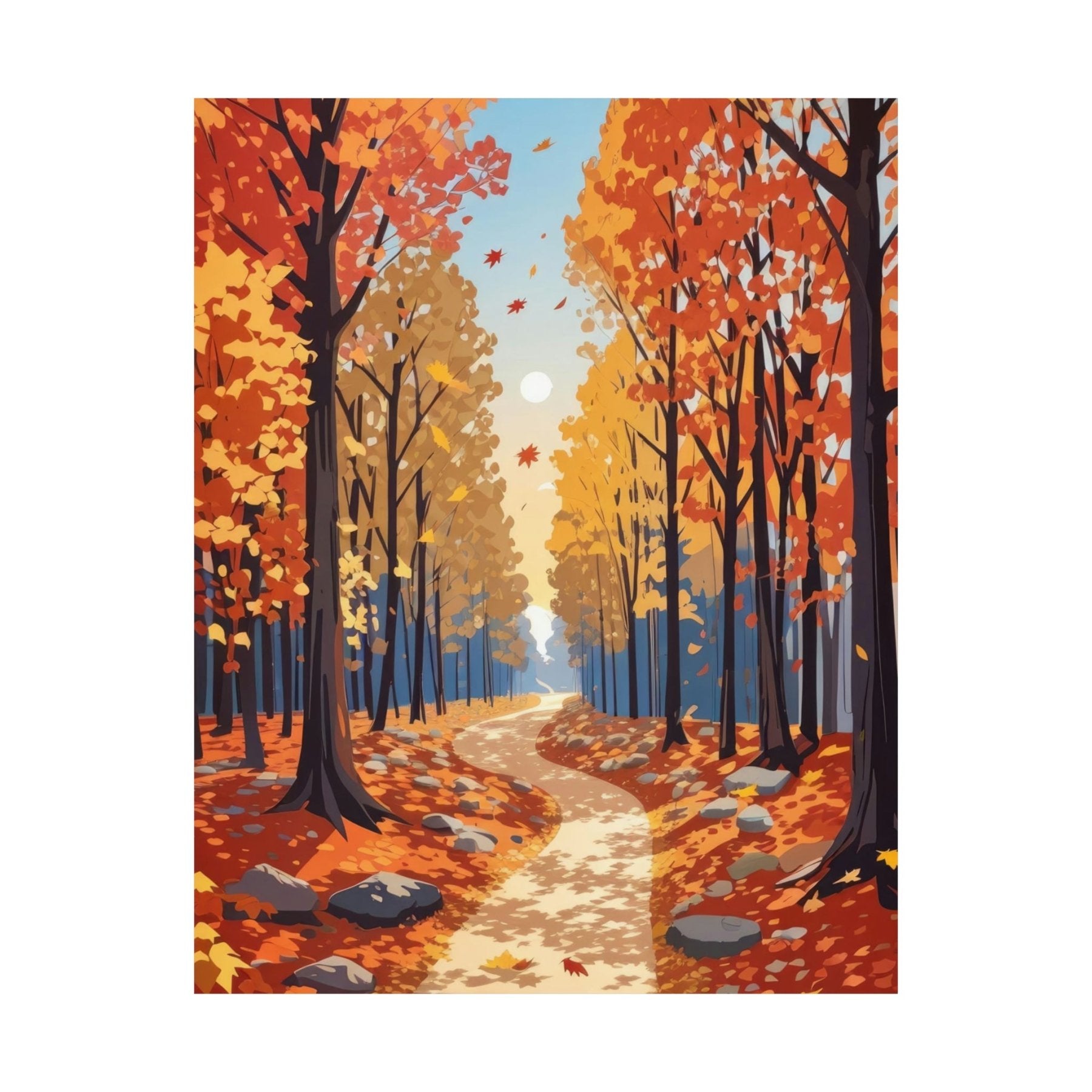 Poster print of Forest scene in the season of Fall Autumn | Janlyn's Crafts