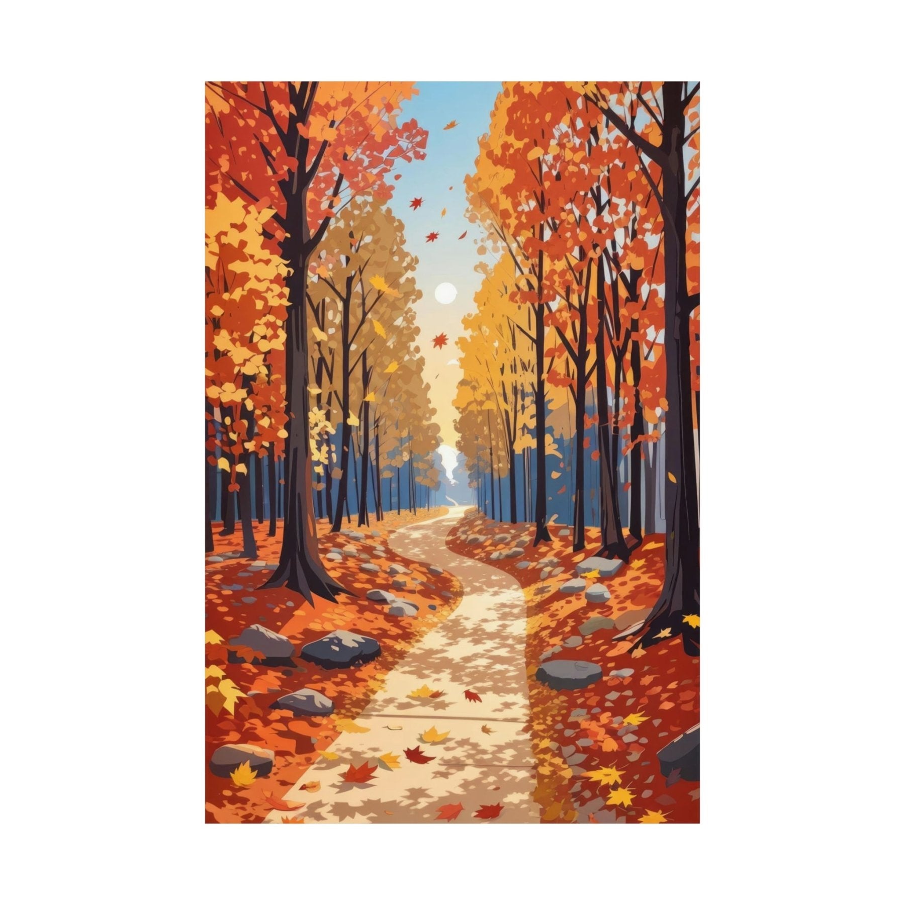 Poster print of Forest scene in the season of Fall Autumn | Janlyn's Crafts