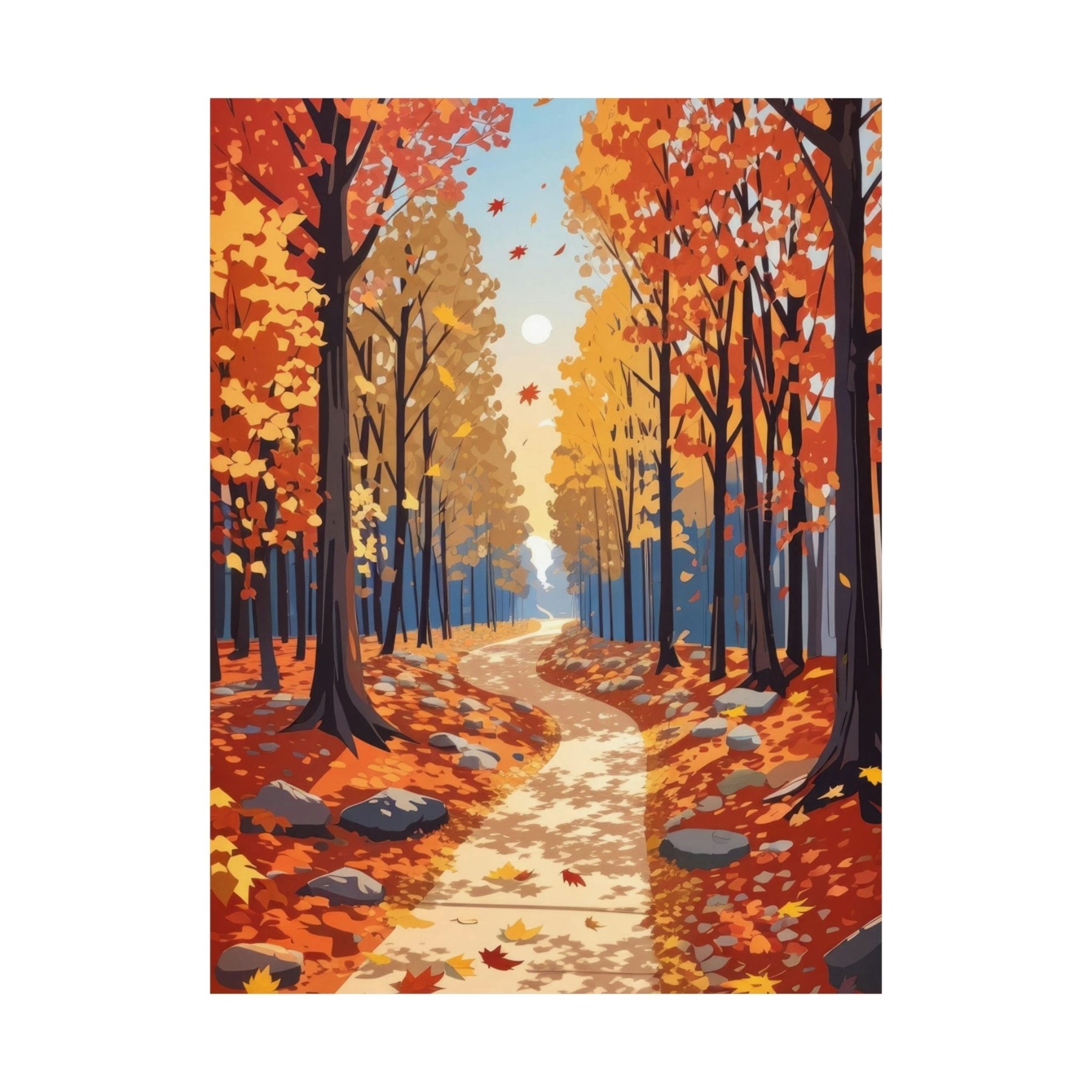 Poster print of Forest scene in the season of Fall Autumn | Janlyn's Crafts