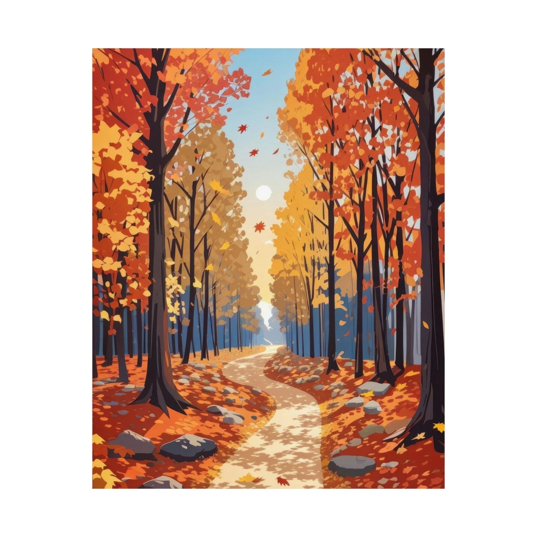 Poster print of Forest scene in the season of Fall Autumn | Janlyn's Crafts