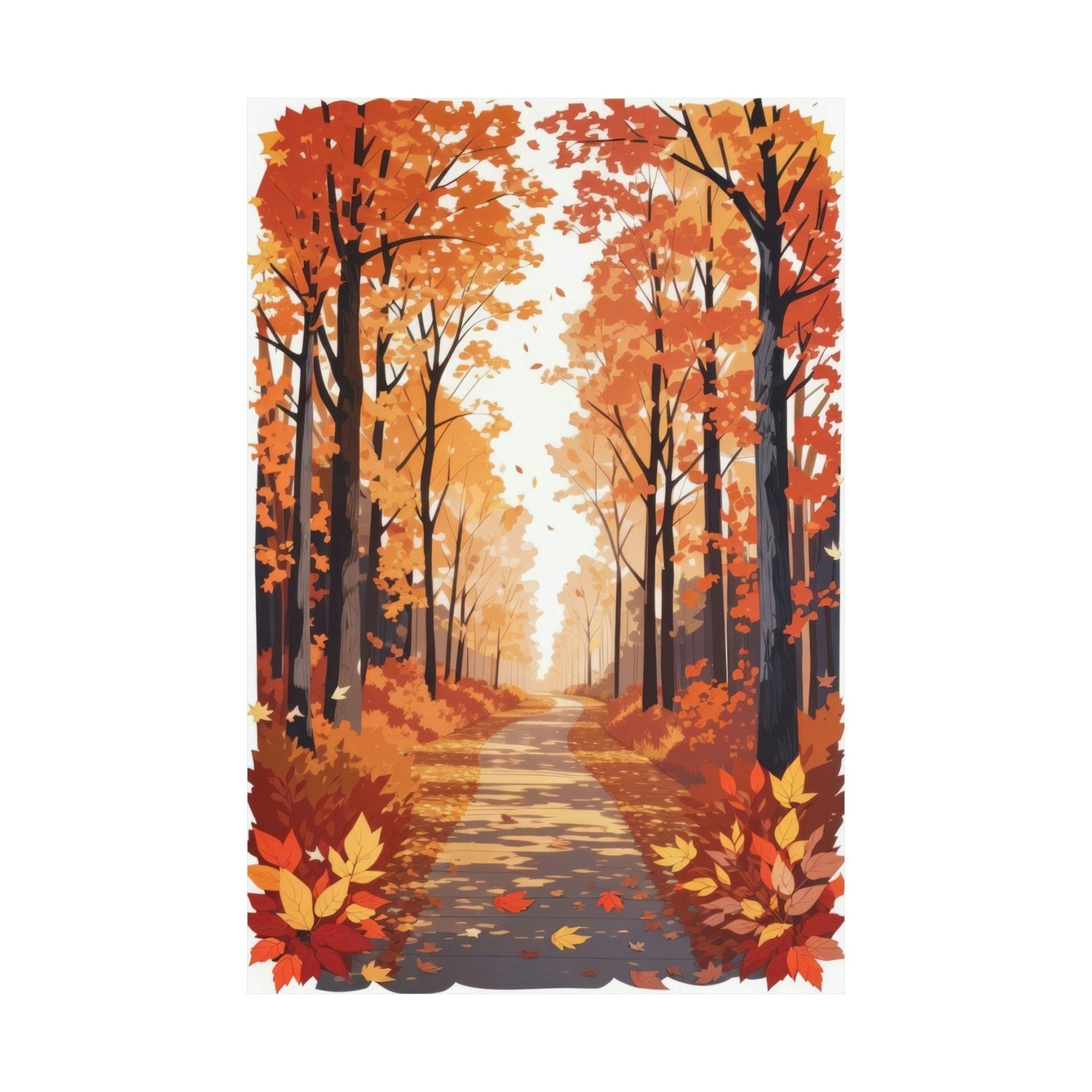 Poster print of Forest scene in the season of Fall Autumn | Janlyn's Crafts