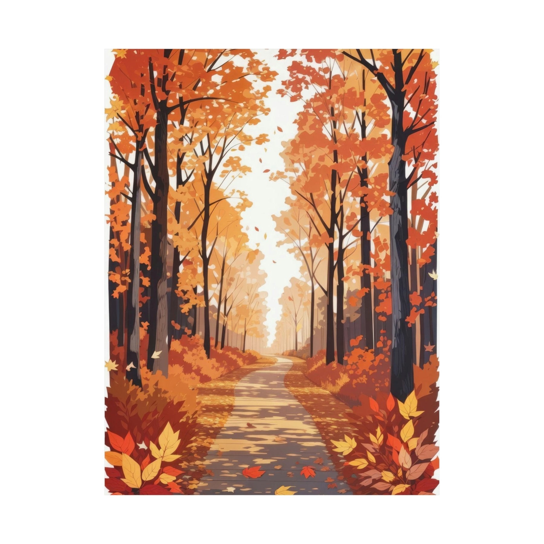 Poster print of Forest scene in the season of Fall Autumn | Janlyn's Crafts