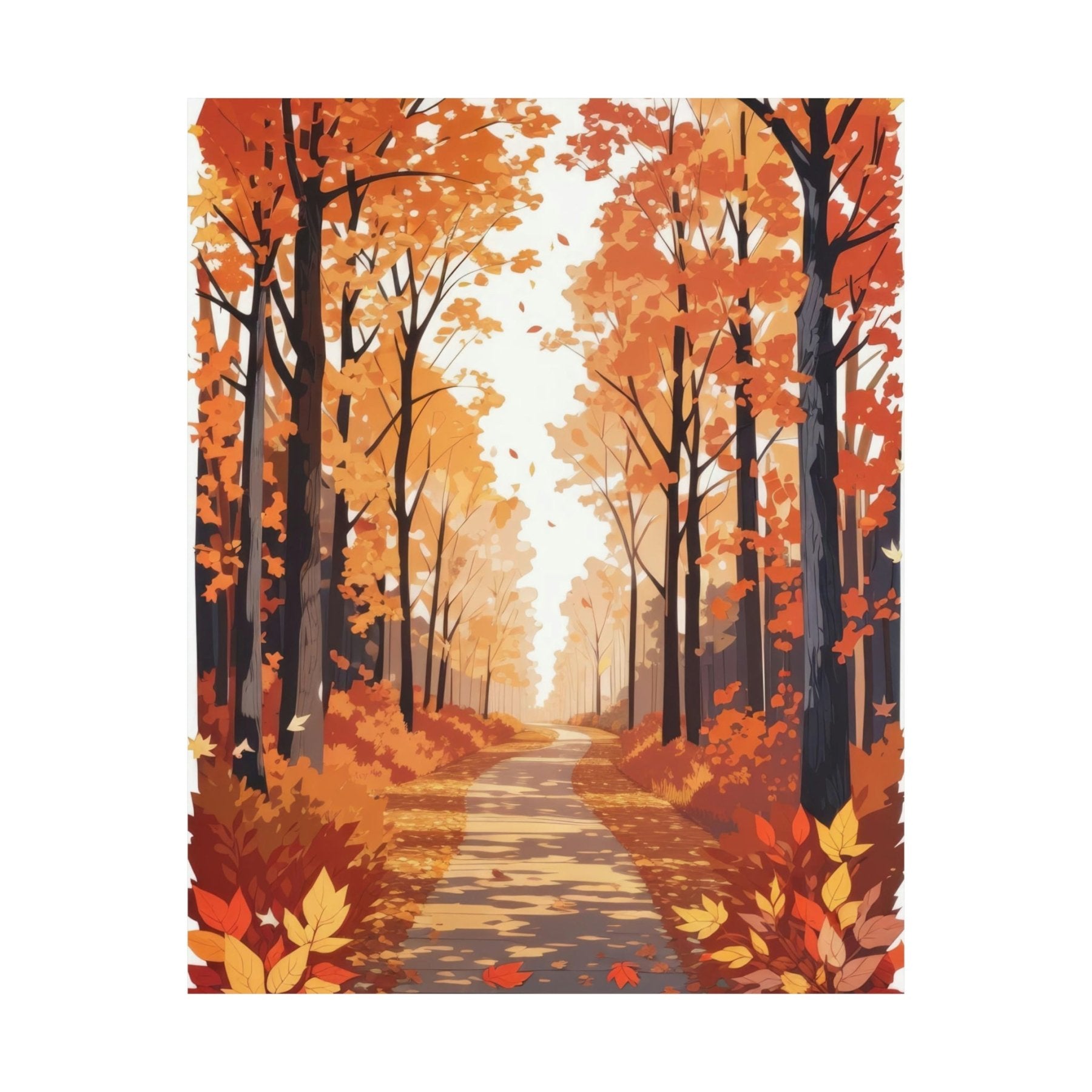 Poster print of Forest scene in the season of Fall Autumn | Janlyn's Crafts