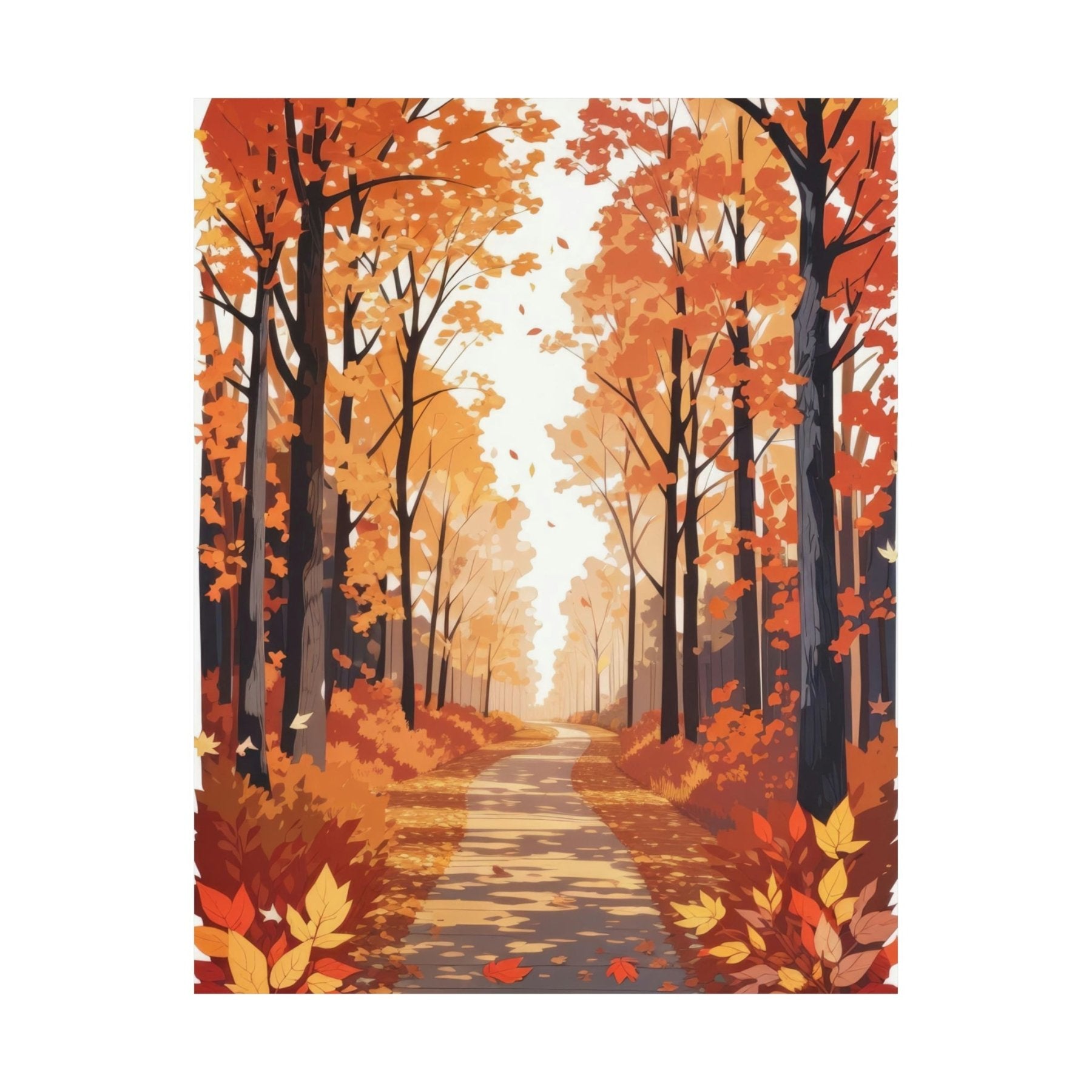 Poster print of Forest scene in the season of Fall Autumn | Janlyn's Crafts