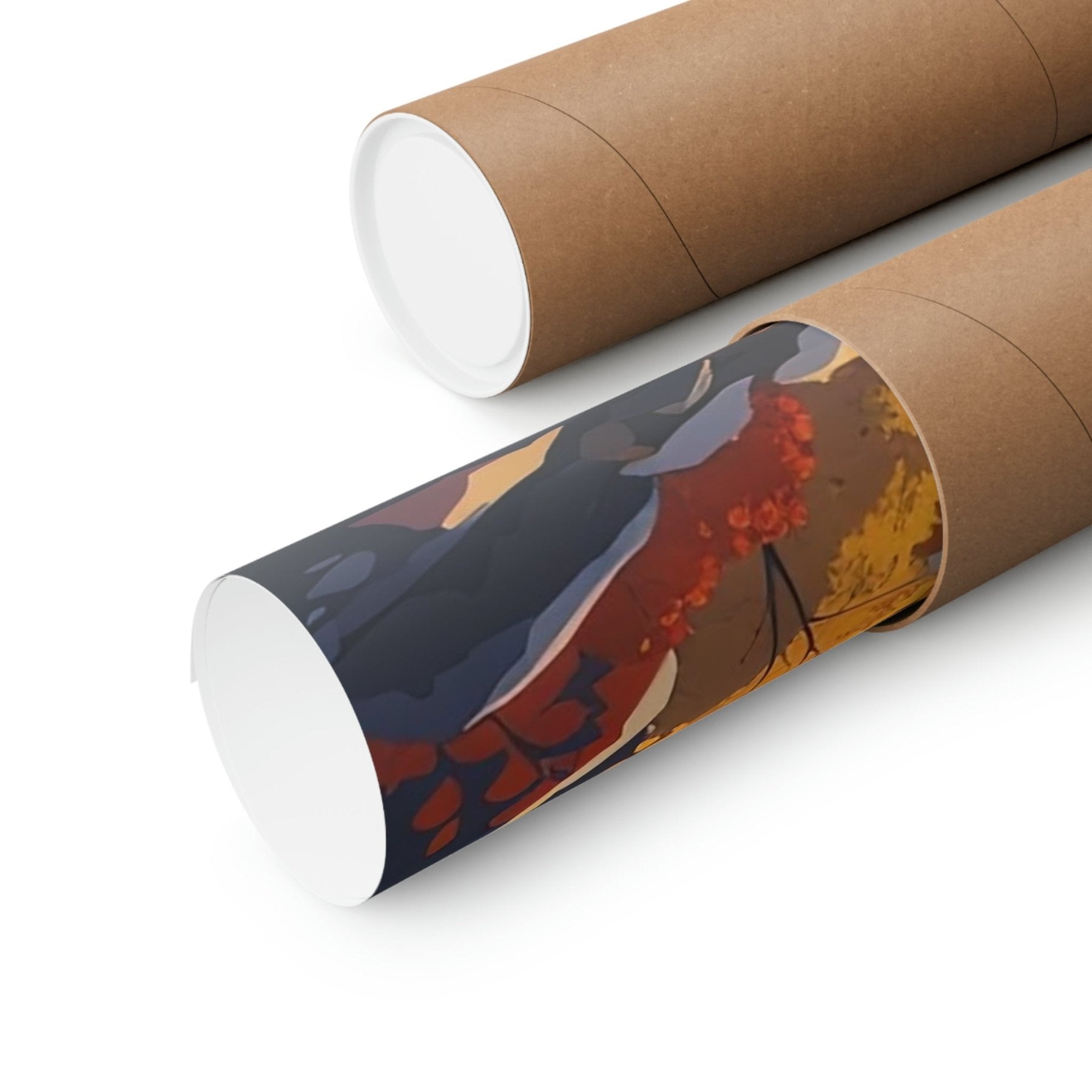 Poster print of Forest scene in the season of Fall Autumn shown as rolled | Janlyn's Crafts