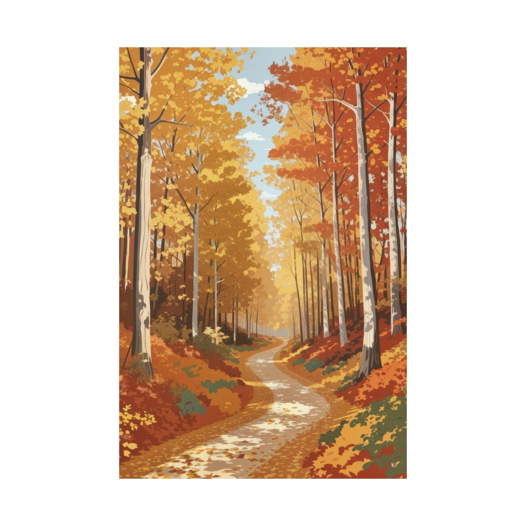 Poster print of Forest scene in the season of Fall Autumn | Janlyn's Crafts