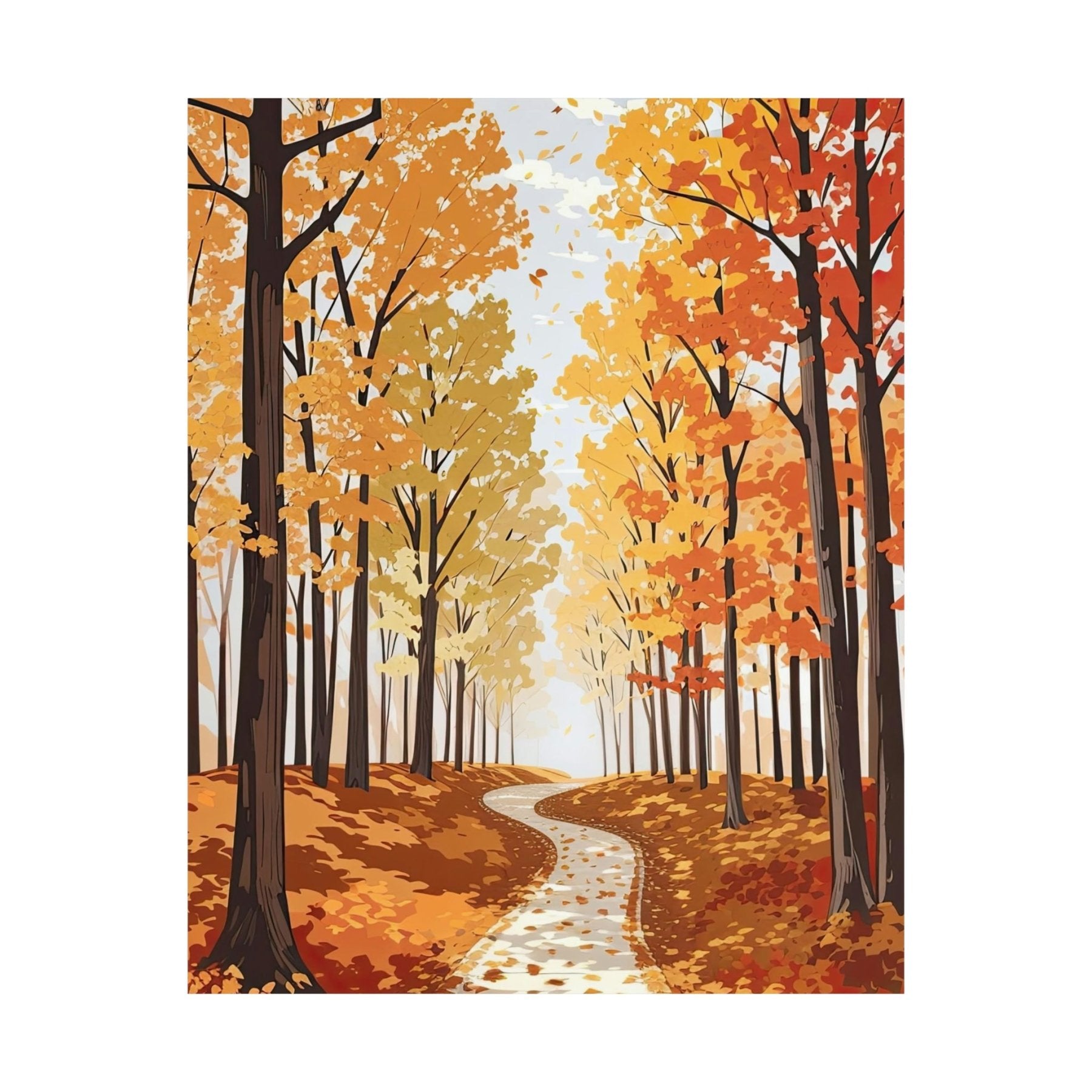 Poster print of Forest scene in the season of Fall Autumn | Janlyn's Crafts