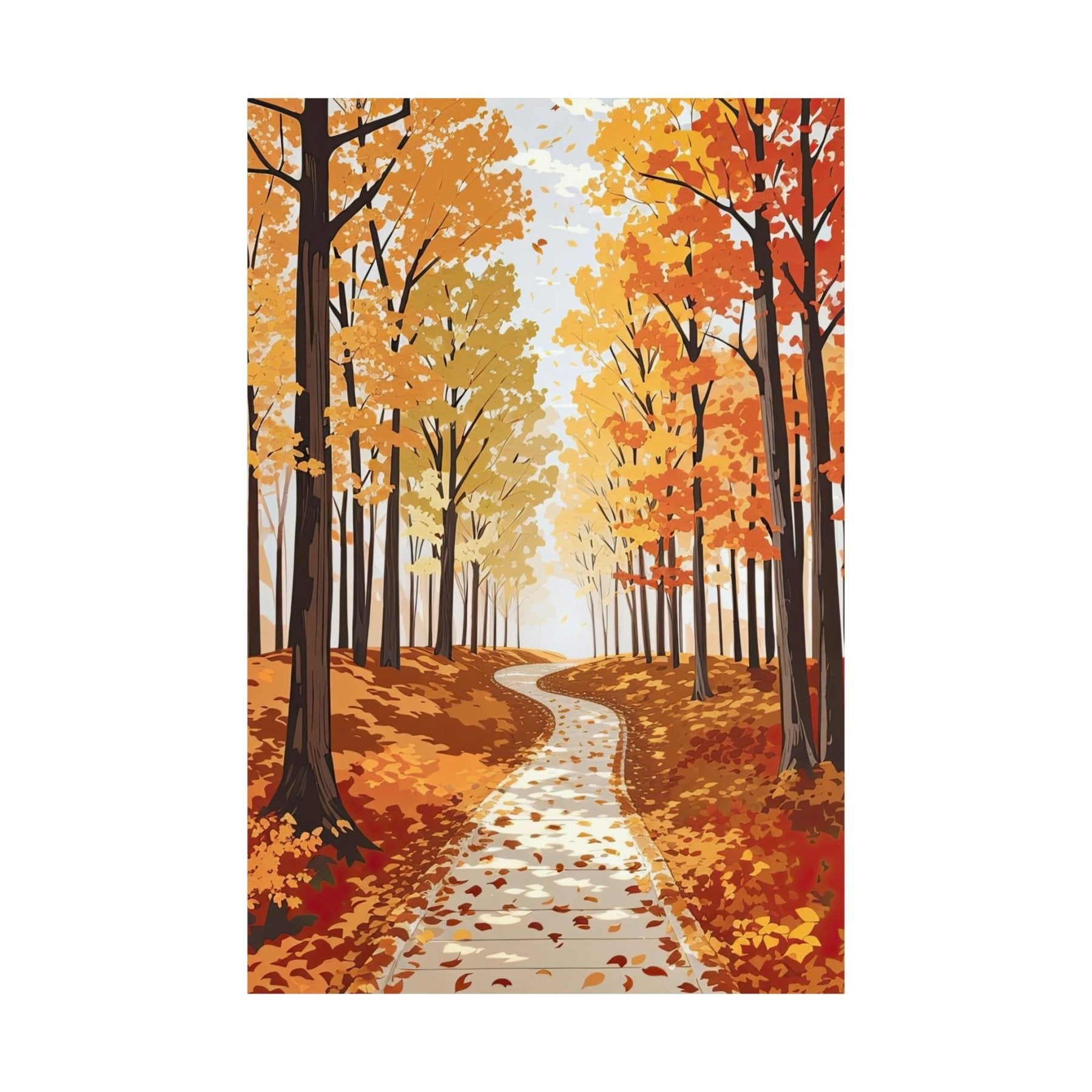 Poster print of Forest scene in the season of Fall Autumn | Janlyn's Crafts