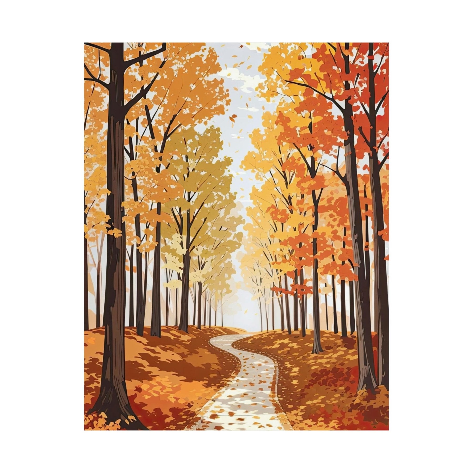 Poster print of Forest scene in the season of Fall Autumn | Janlyn's Crafts