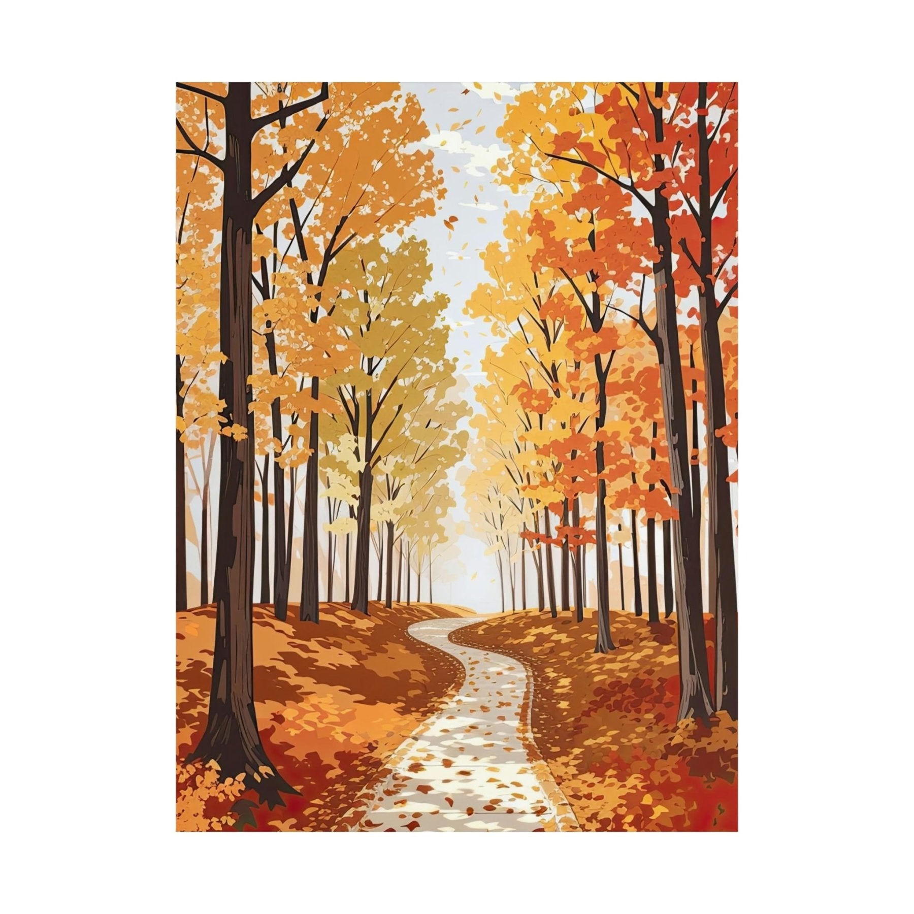 Poster print of Forest scene in the season of Fall Autumn | Janlyn's Crafts