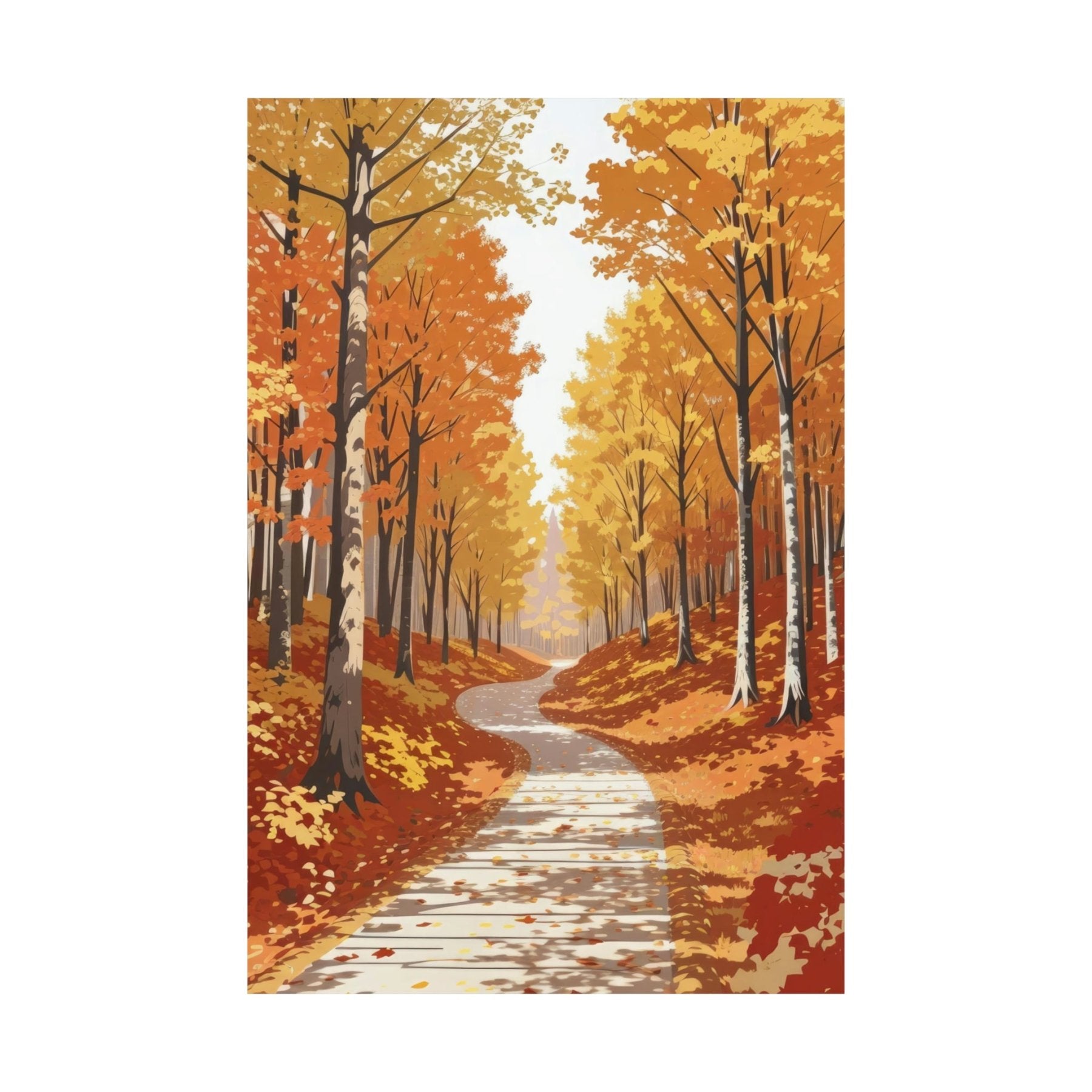 Poster print of Forest scene in the season of Fall Autumn | Janlyn's Crafts