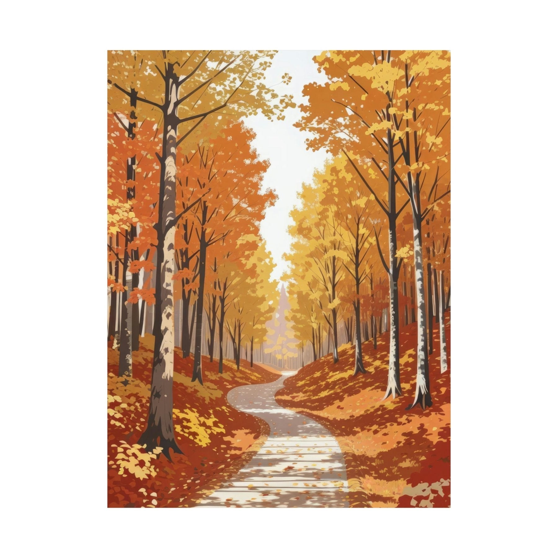 Poster print of Forest scene in the season of Fall Autumn | Janlyn's Crafts