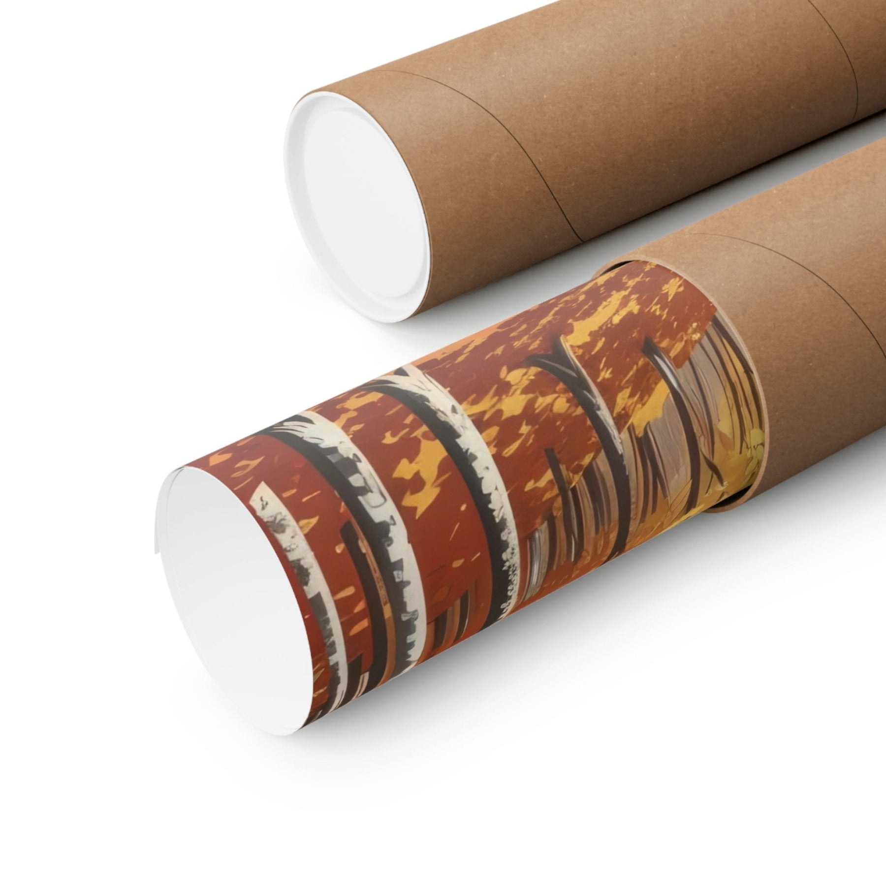 Poster print of Forest scene in the season of Fall Autumn shown as rolled | Janlyn's Crafts