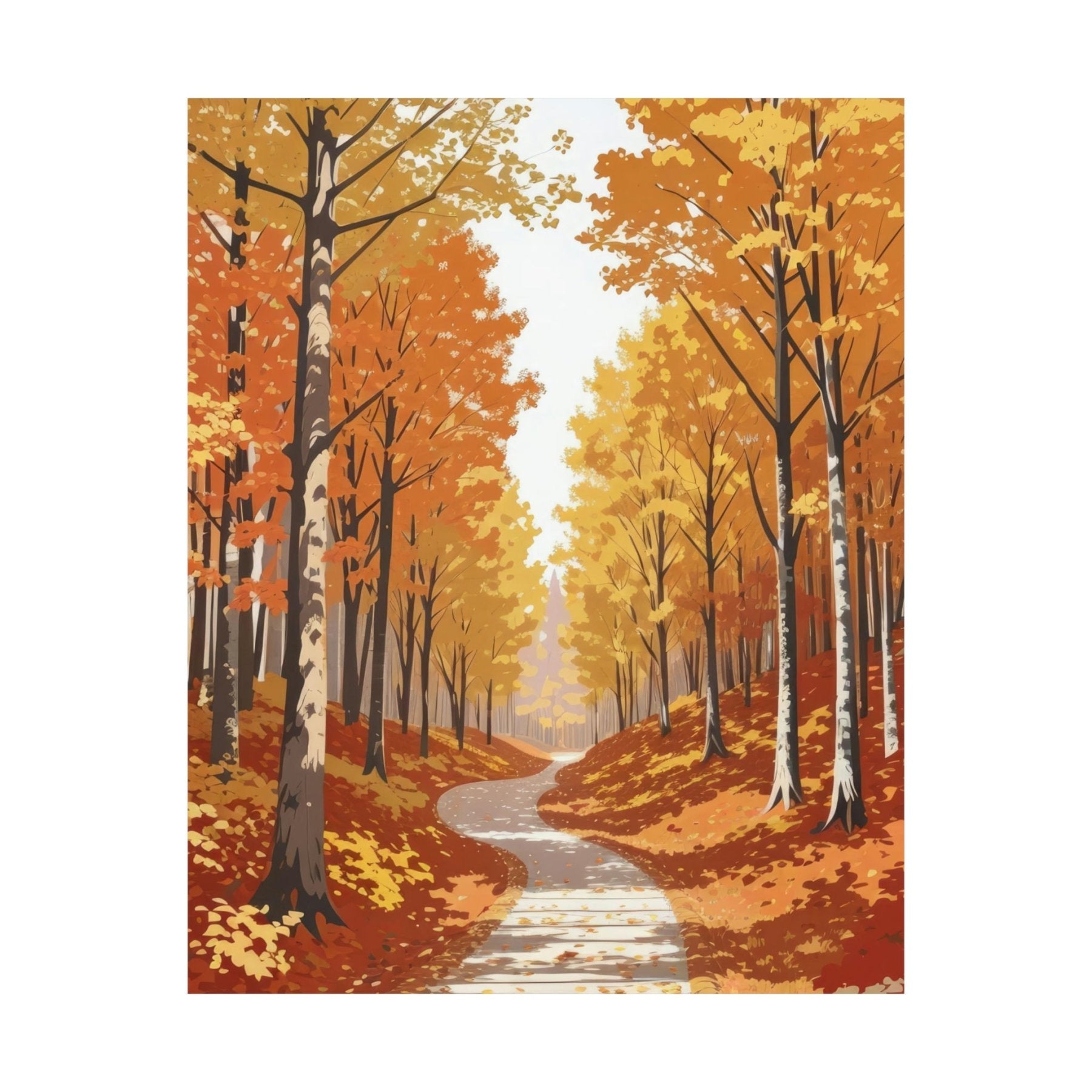 Poster print of Forest scene in the season of Fall Autumn | Janlyn's Crafts