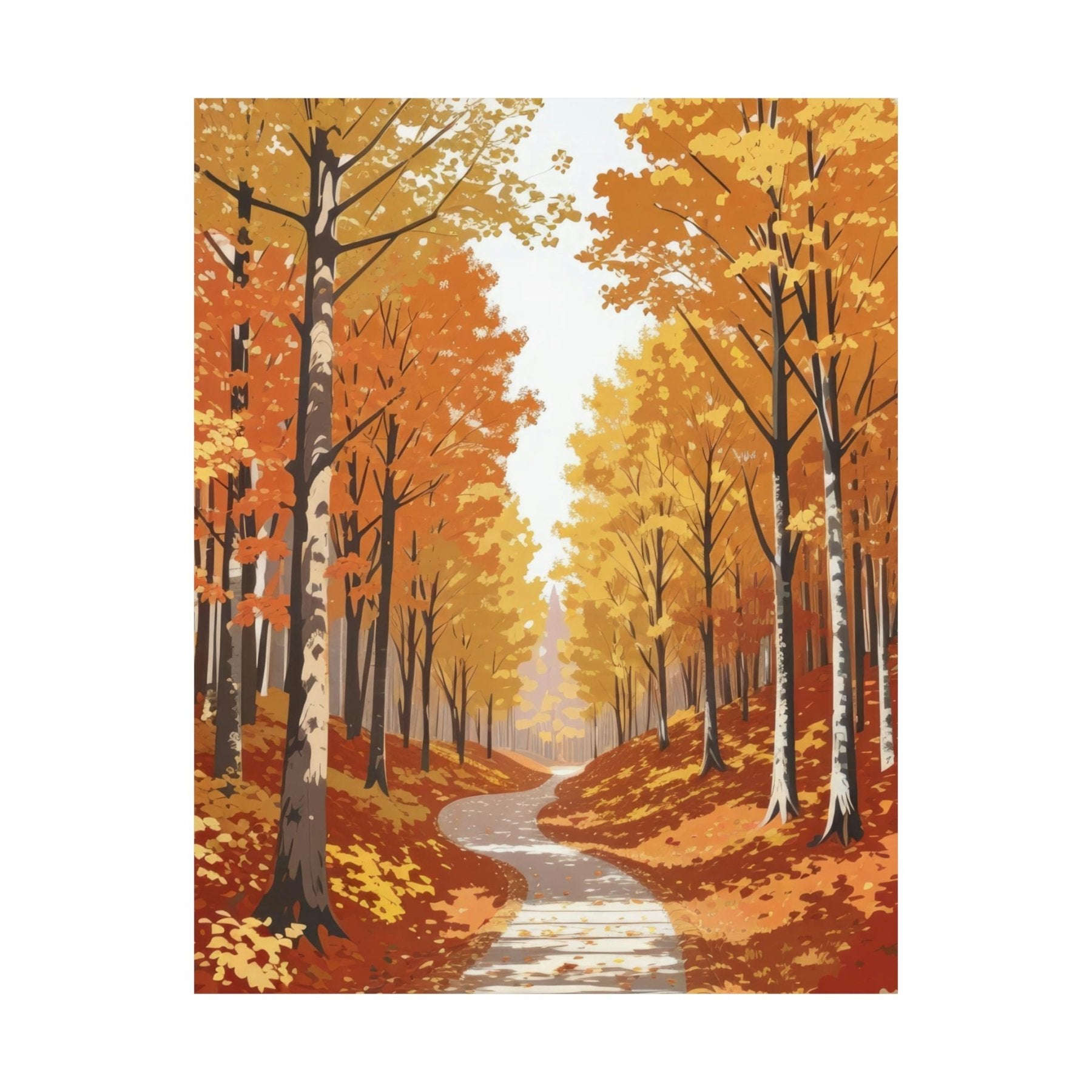 Poster print of Forest scene in the season of Fall Autumn | Janlyn's Crafts