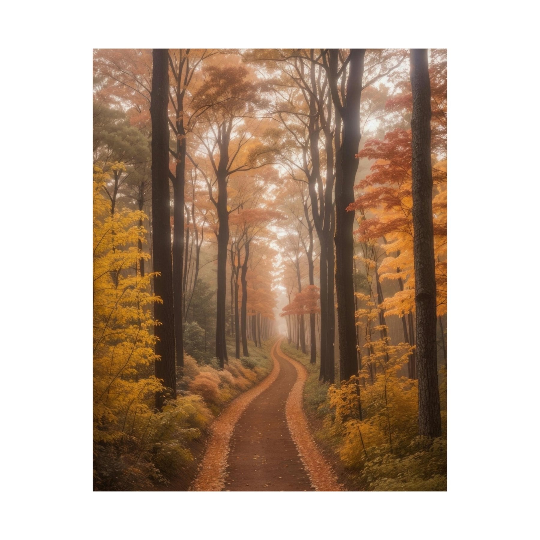 Poster print of Forest scene in the season of Fall Autumn | Janlyn's Crafts