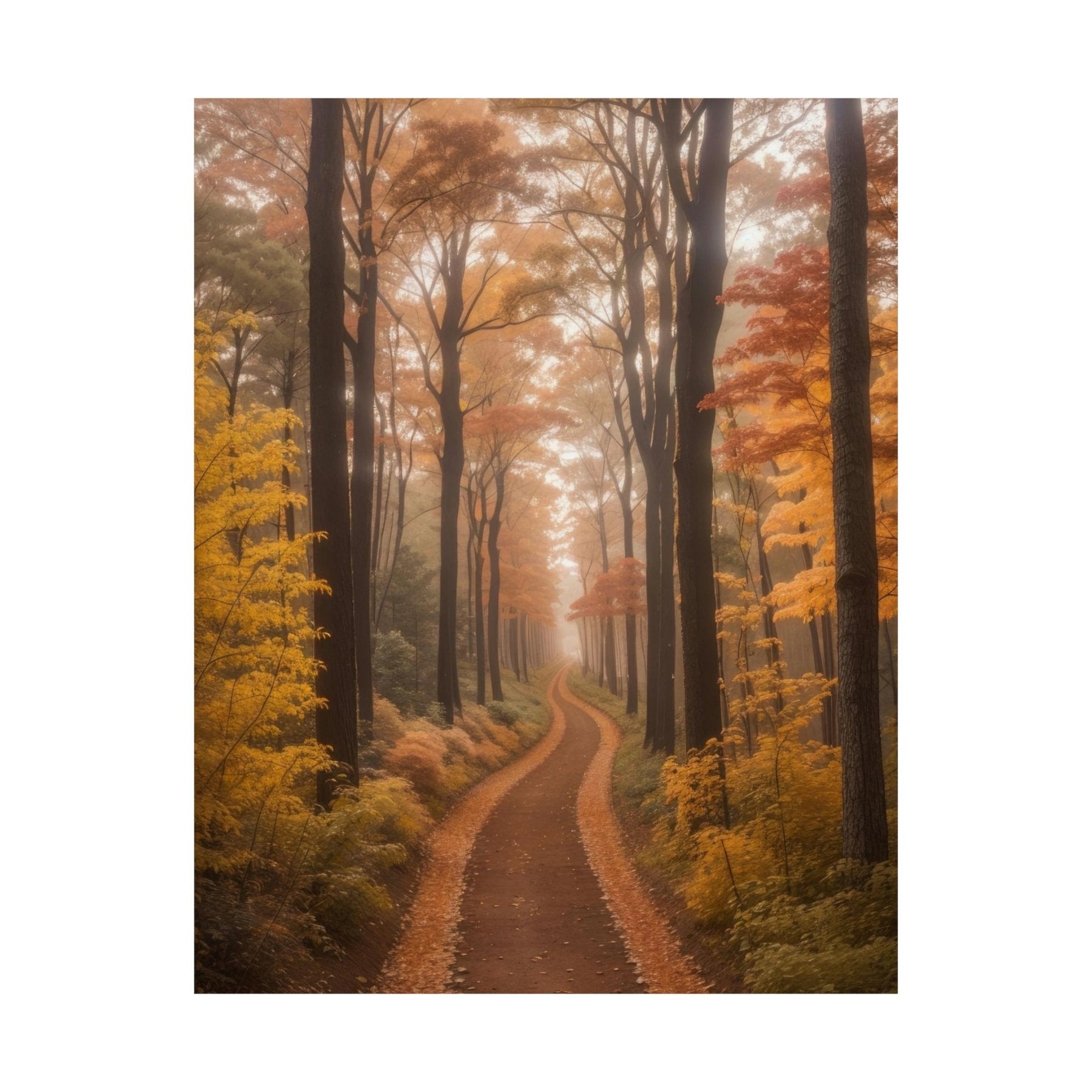 Poster print of Forest scene in the season of Fall Autumn | Janlyn's Crafts