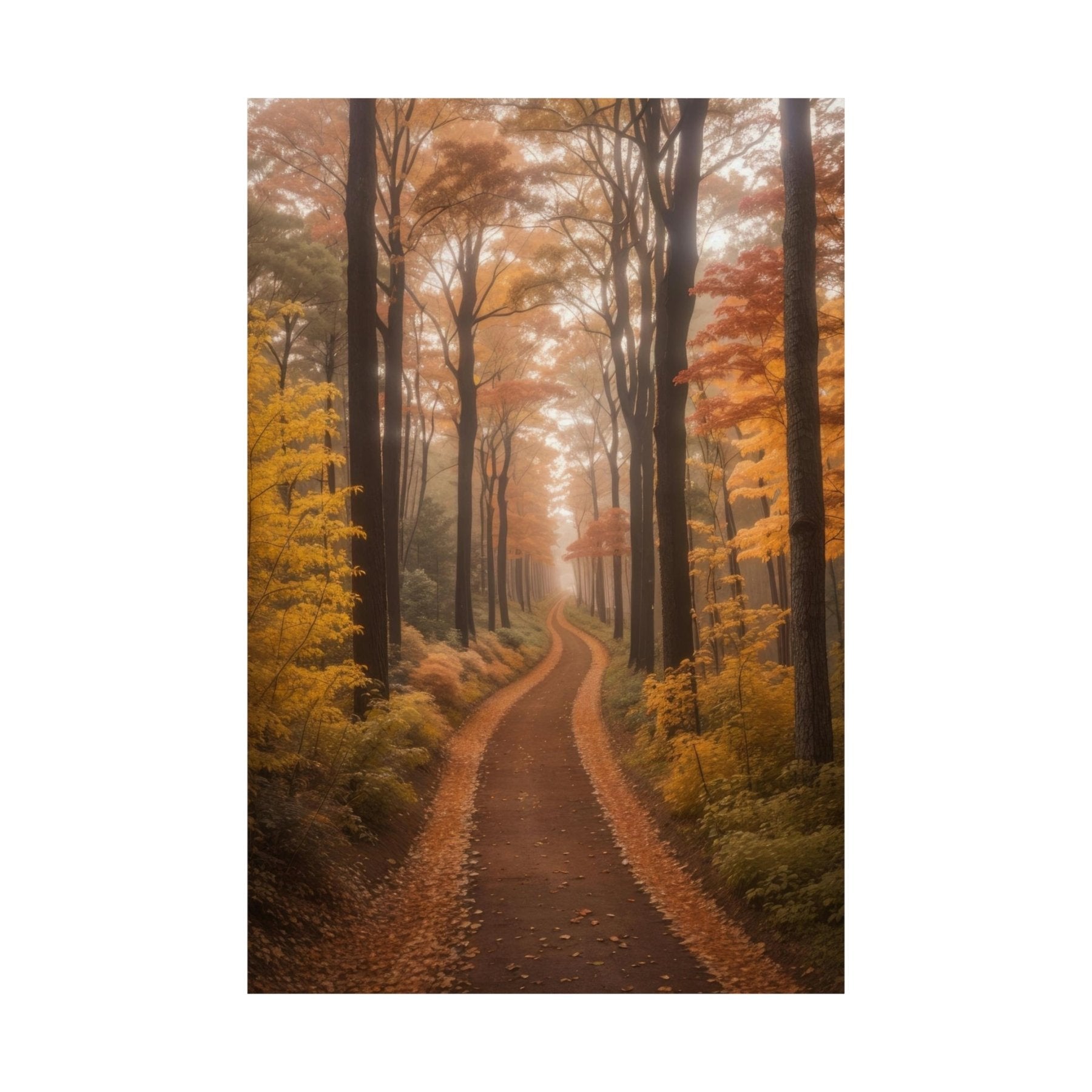 Poster print of Forest scene in the season of Fall Autumn | Janlyn's Crafts