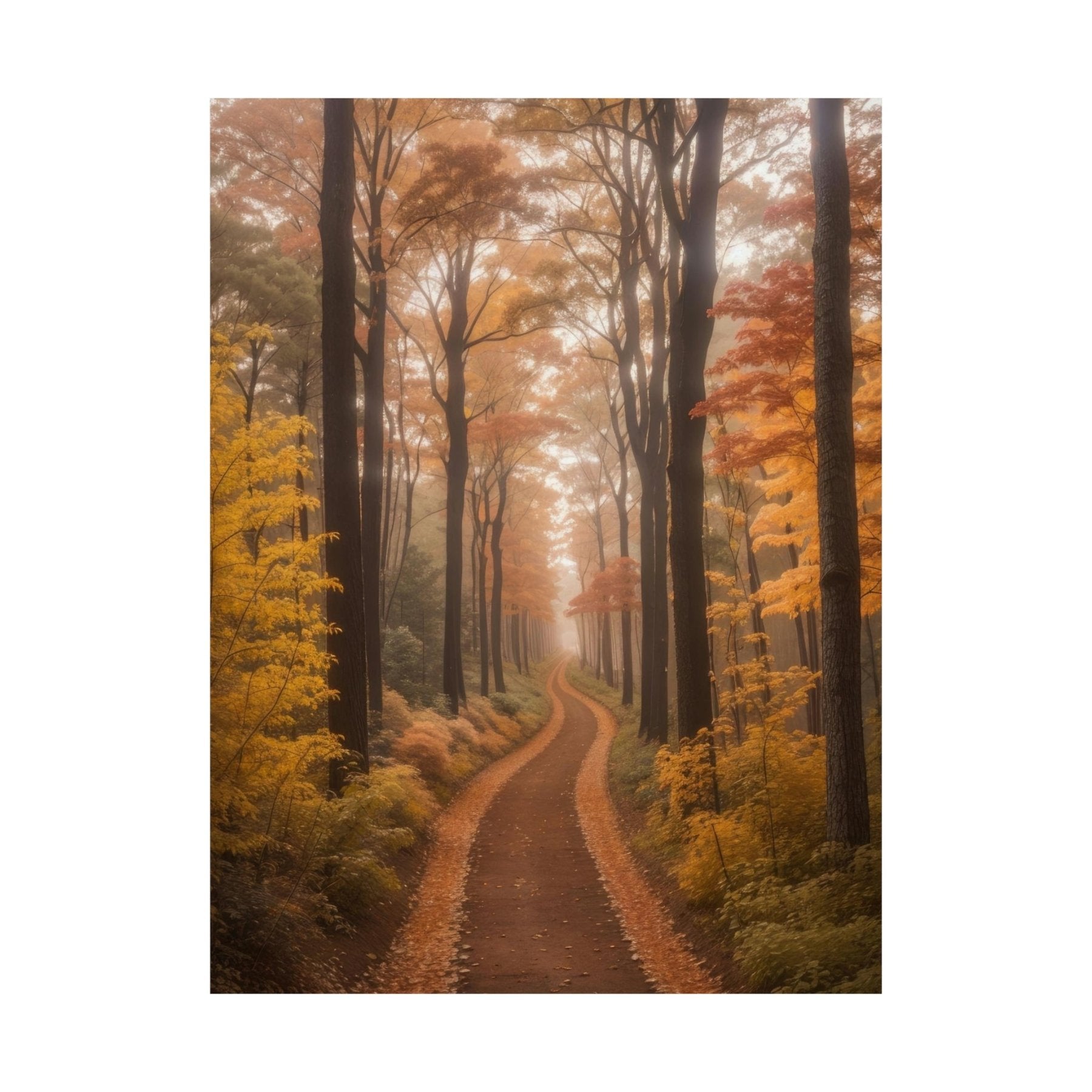 Poster print of Forest scene in the season of Fall Autumn | Janlyn's Crafts