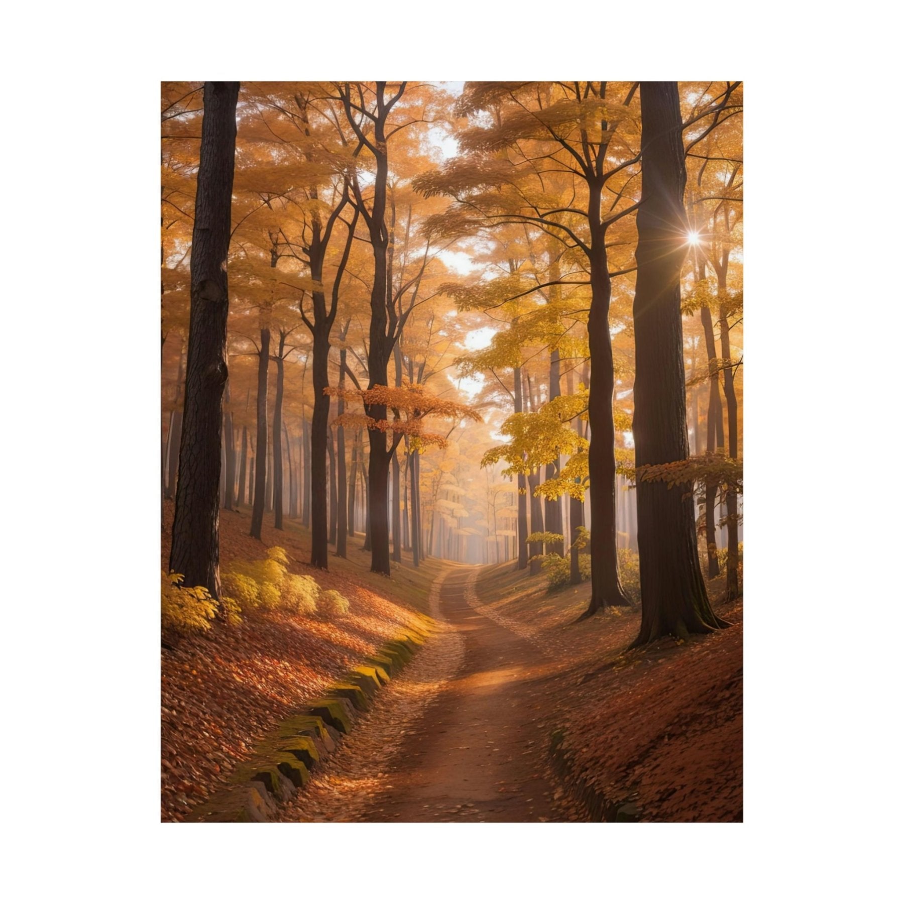 Poster print of Forest scene in the season of Fall Autumn | Janlyn's Crafts