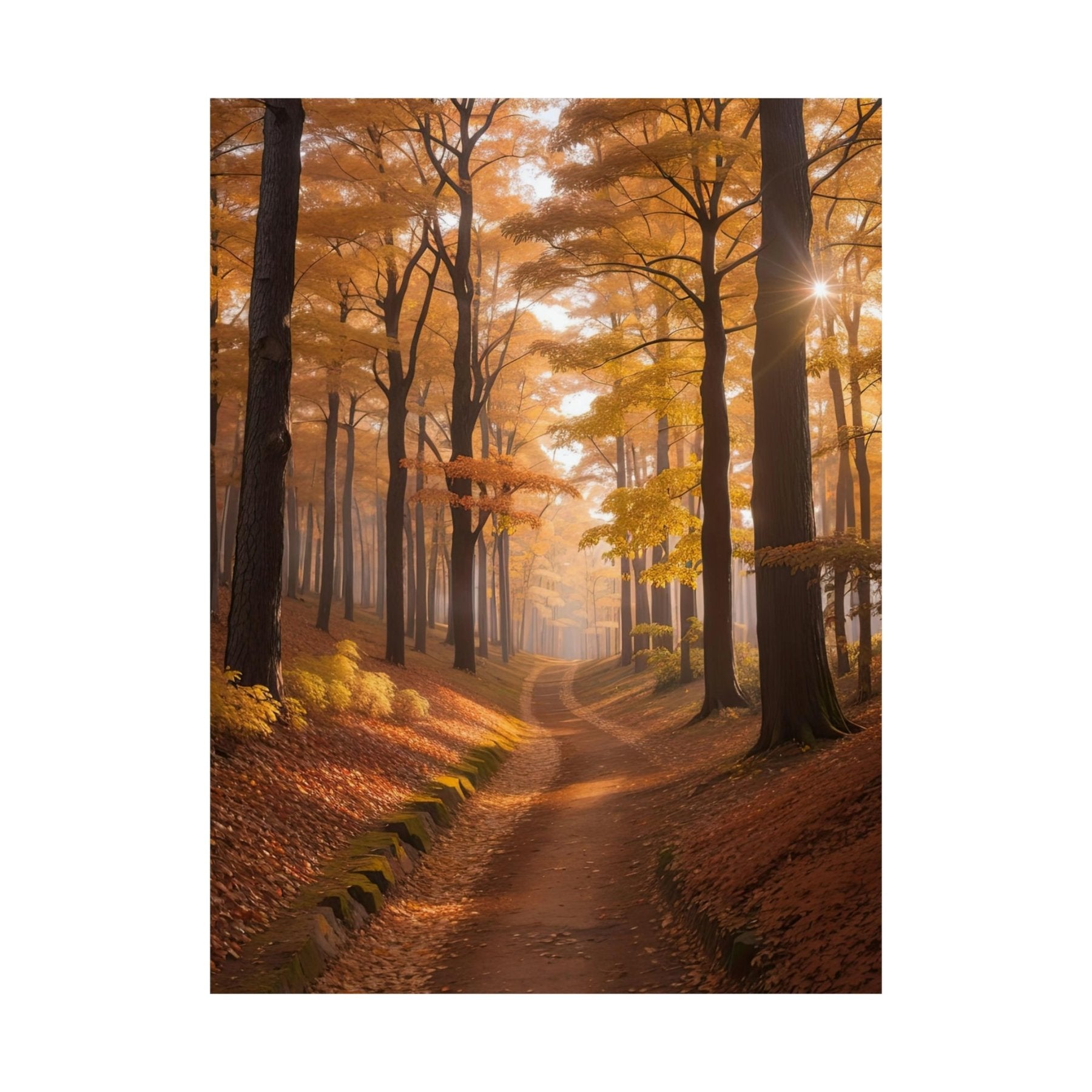 Poster print of Forest scene in the season of Fall Autumn | Janlyn's Crafts