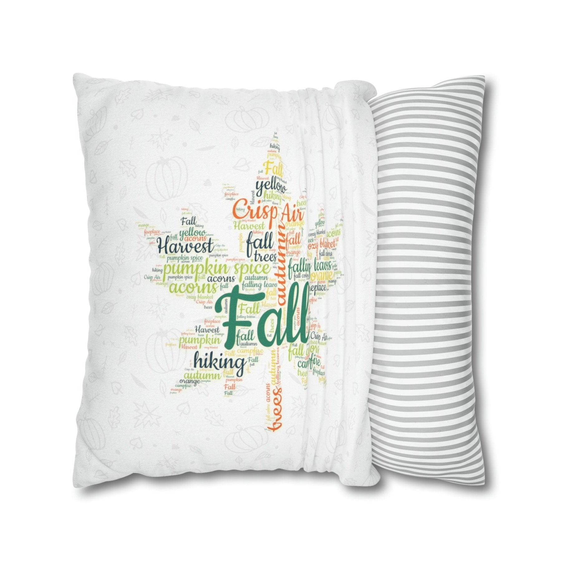 Square Throw Pillow Cover Case Fall Autumn Descriptive Words Depicting Pillow Insertion Removal  | Janlyn's Crafts