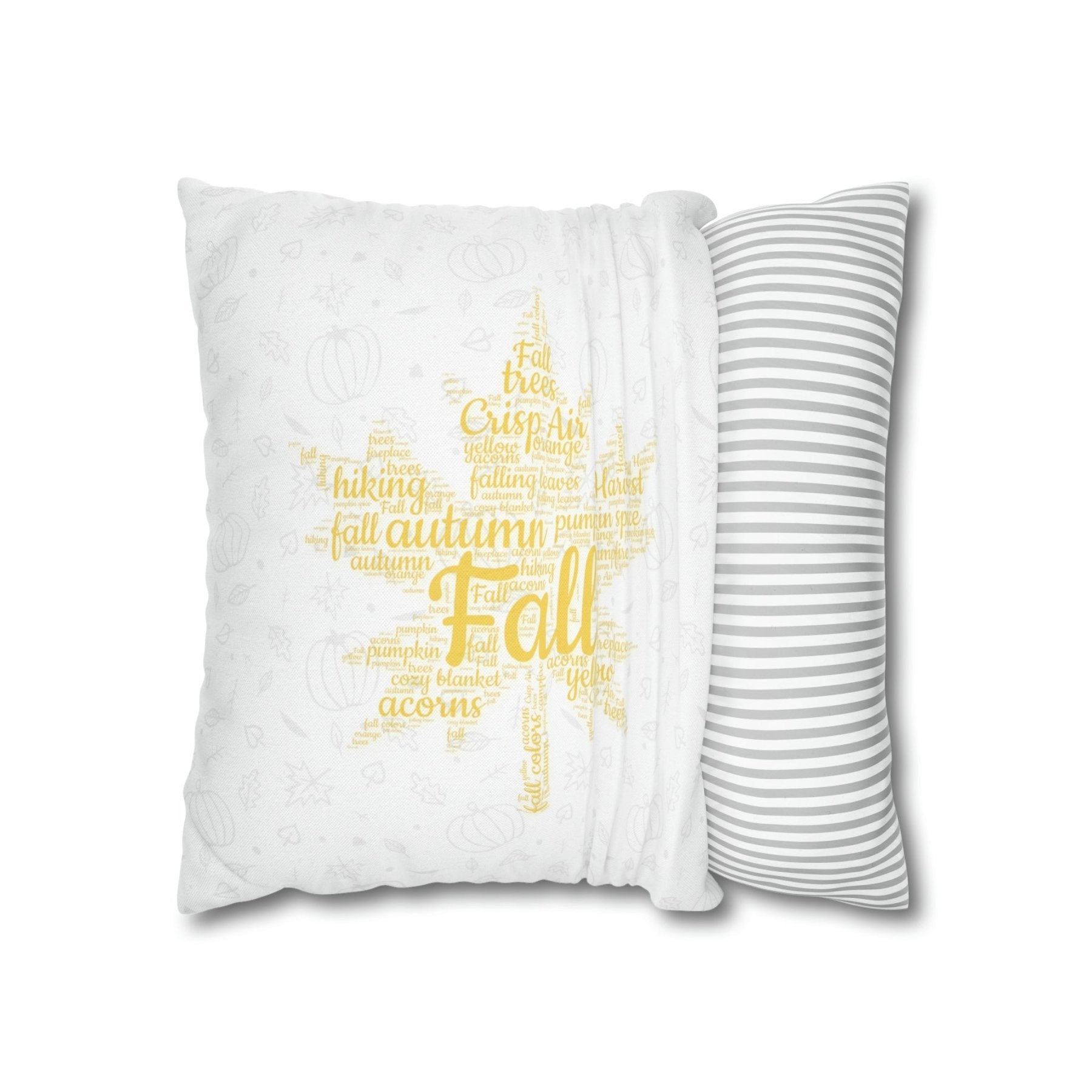 Square Throw Pillow Cover Case Fall Autumn Descriptive Words Depicting Pillow Insertion Removal | Janlyn's Crafts