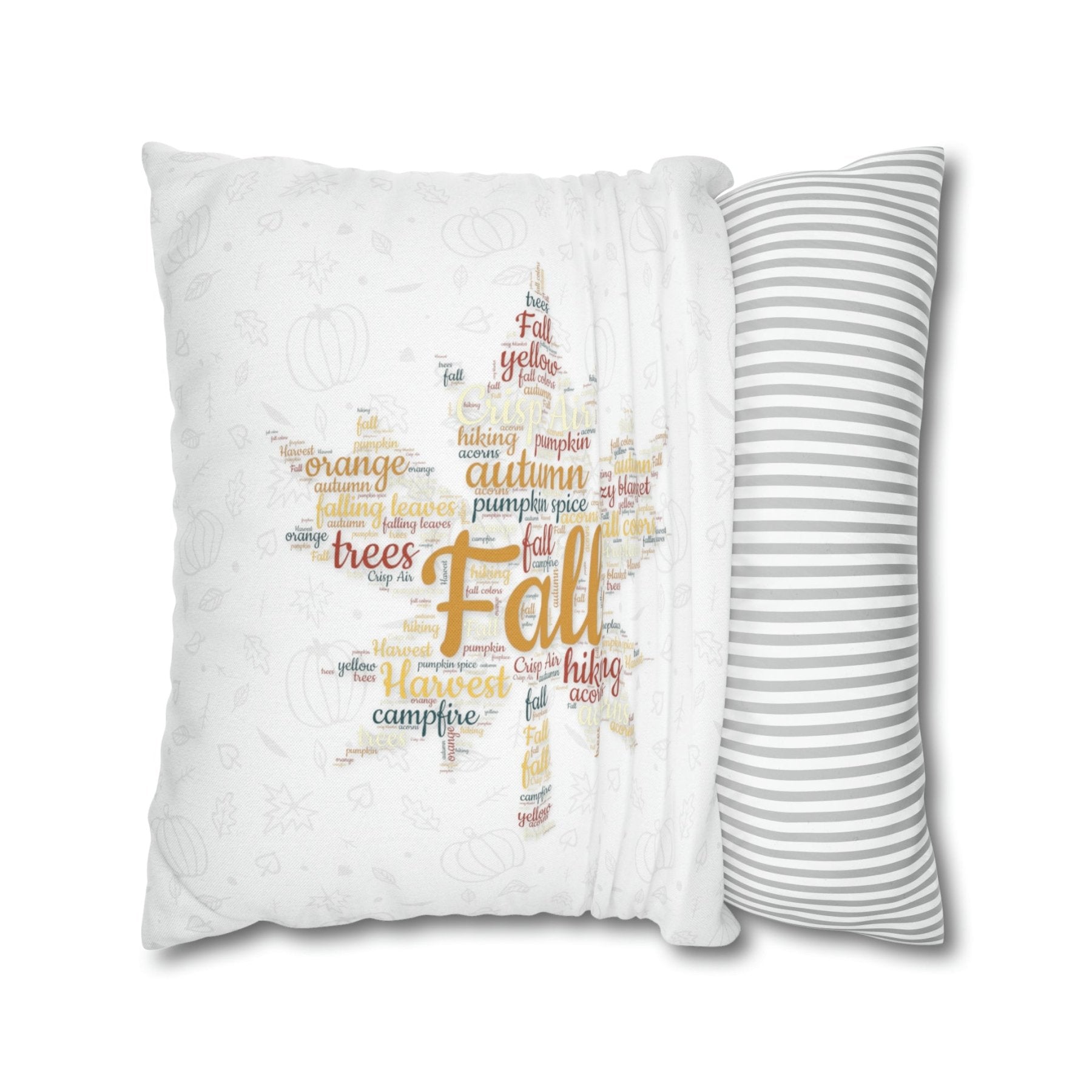 Square Throw Pillow Cover Case Fall Autumn Descriptive Words Depicting Pillow Insertion Removal | Janlyn's Crafts