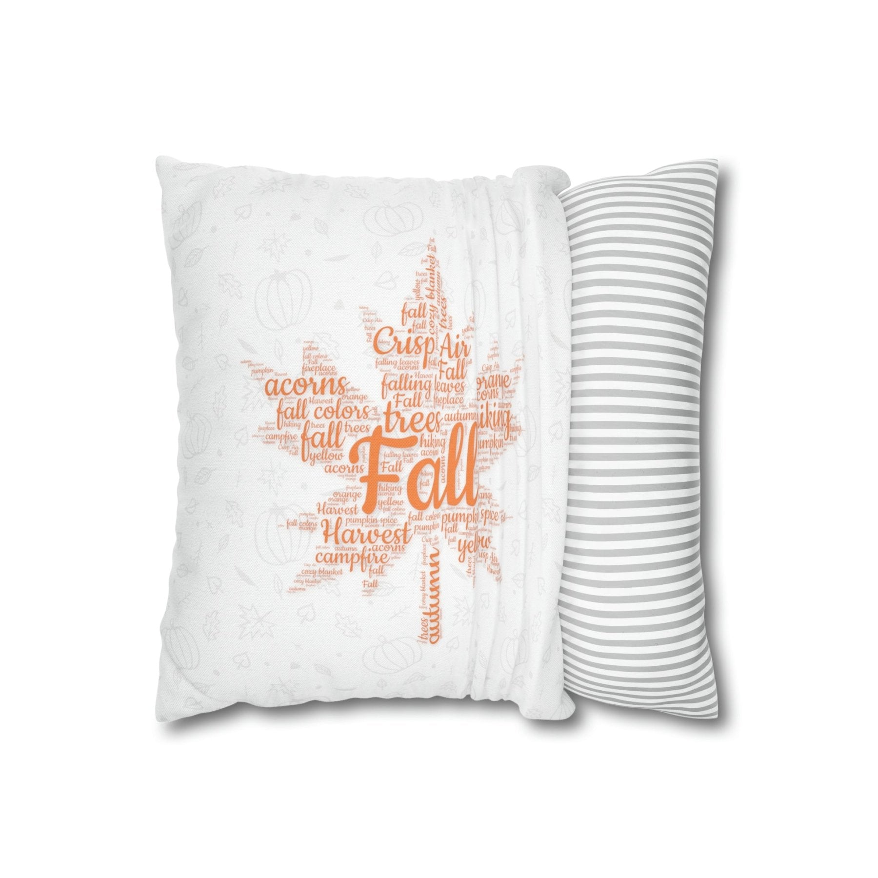 Square Throw Pillow Cover Case Fall Autumn Descriptive Words Depicting Pillow Insertion Removal | Janlyn's Crafts