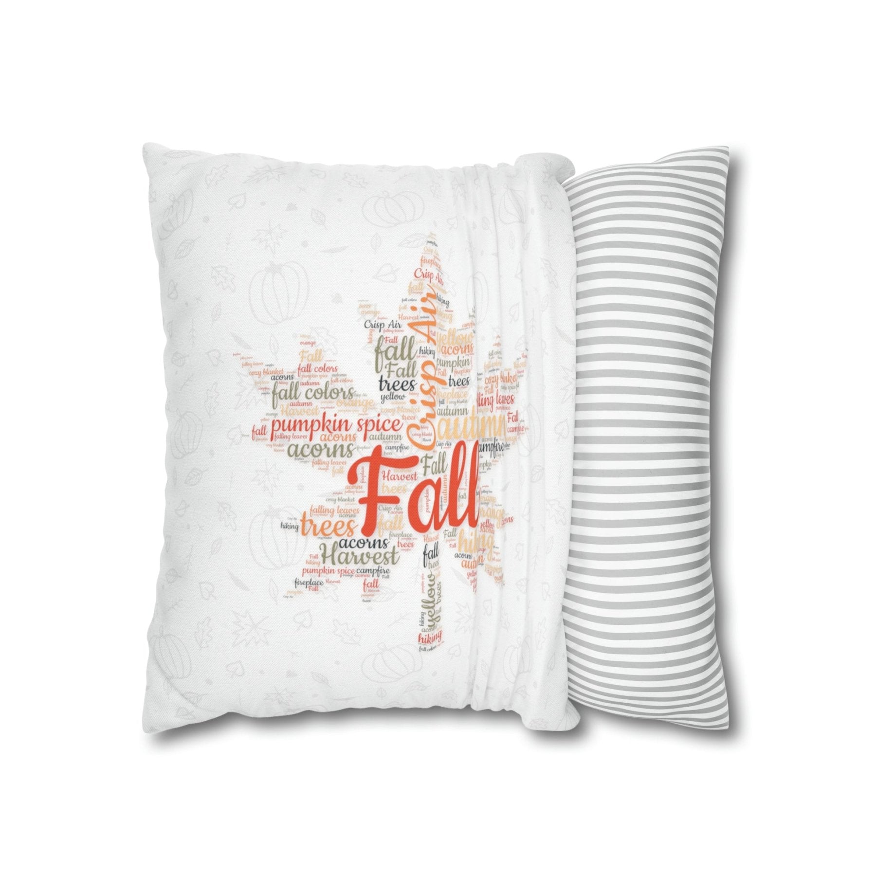 Square Throw Pillow Cover Case Fall Autumn Descriptive Words Depicting Pillow Insertion Removal | Janlyn's Crafts