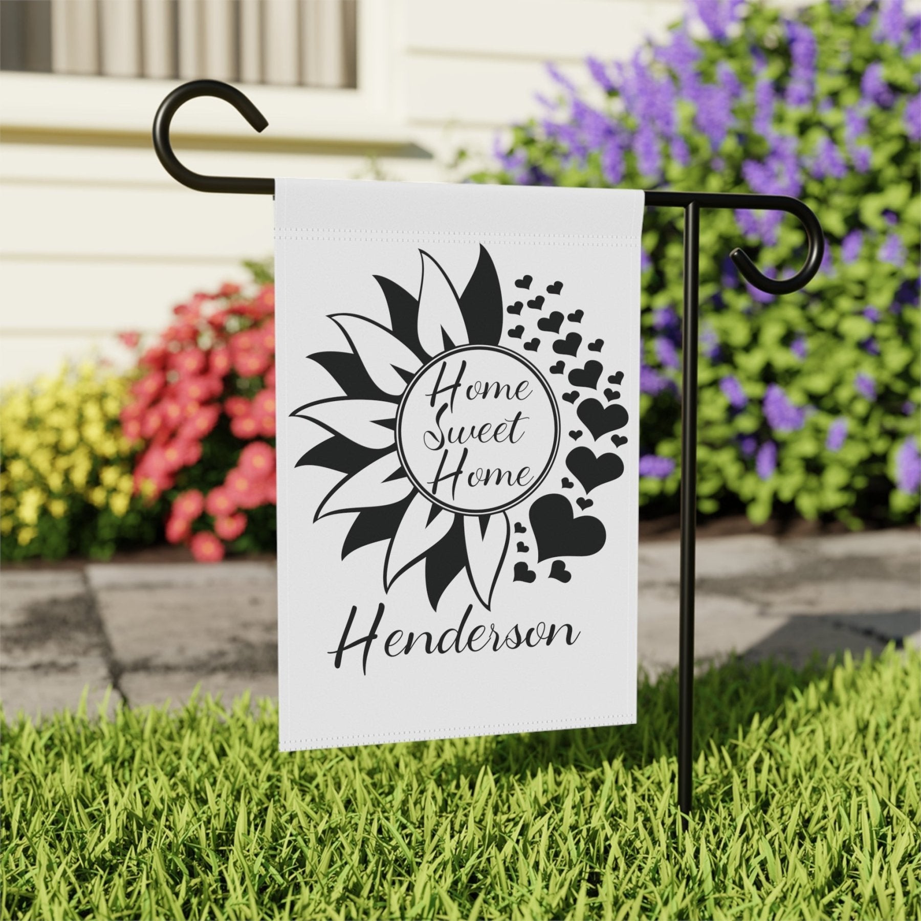 Flower & Hearts Garden, Lawn, House, Home Sweet Home Name - Janlyn's Crafts