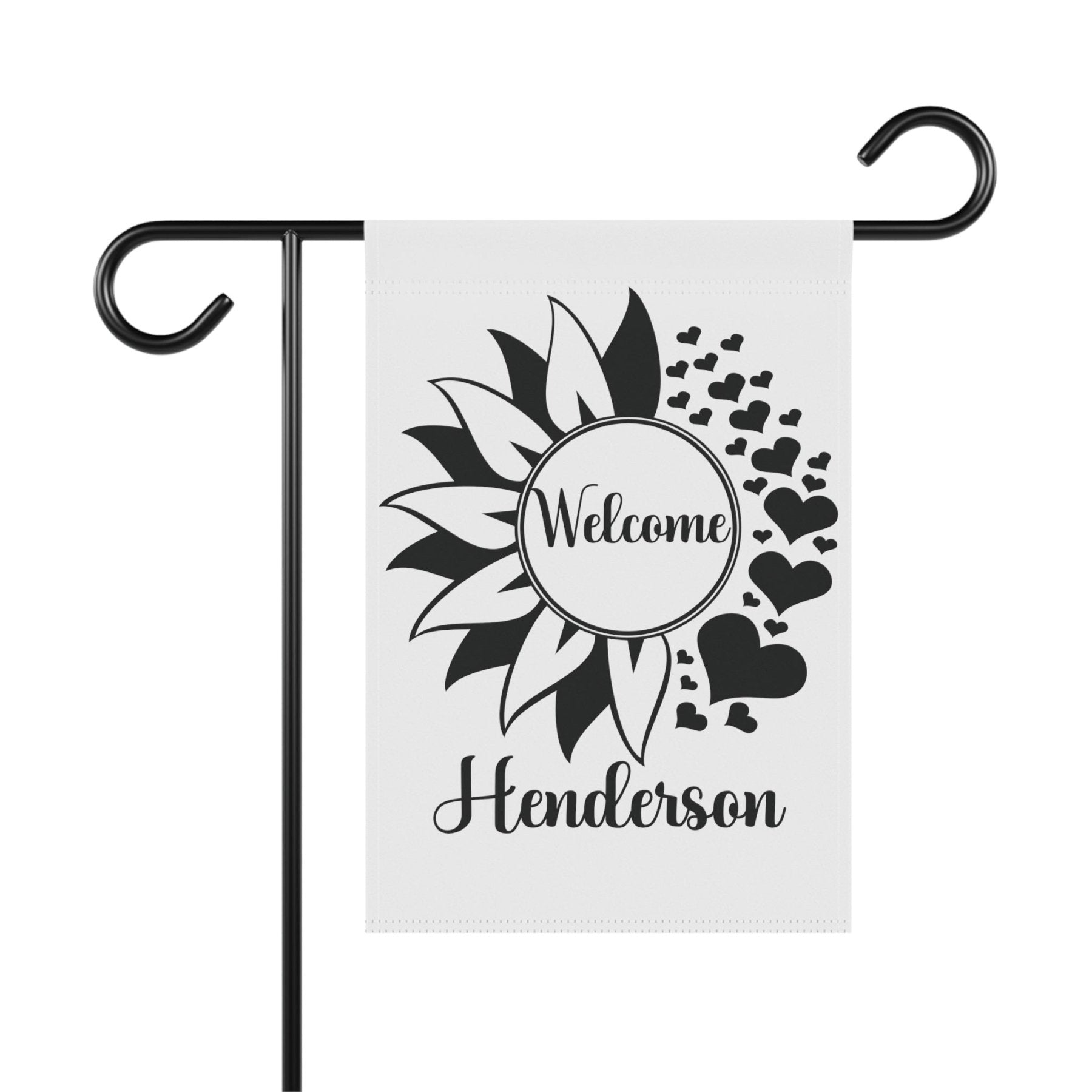 Flower & Hearts Garden, Lawn, House, Welcome Name - Janlyn's Crafts