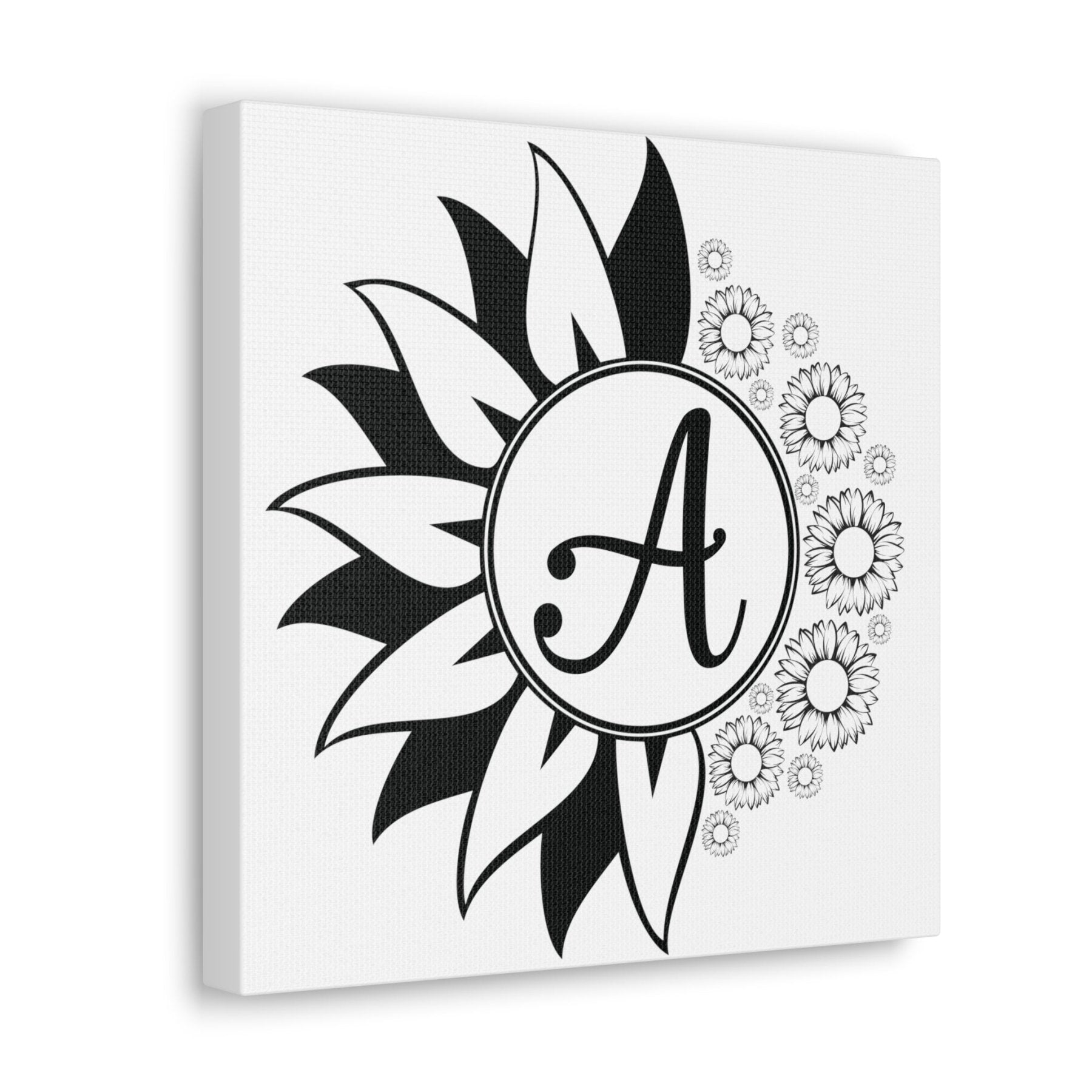 Flower & Sunflowers Personalized Monogram Canvas, Sunflowers - Janlyn's Crafts