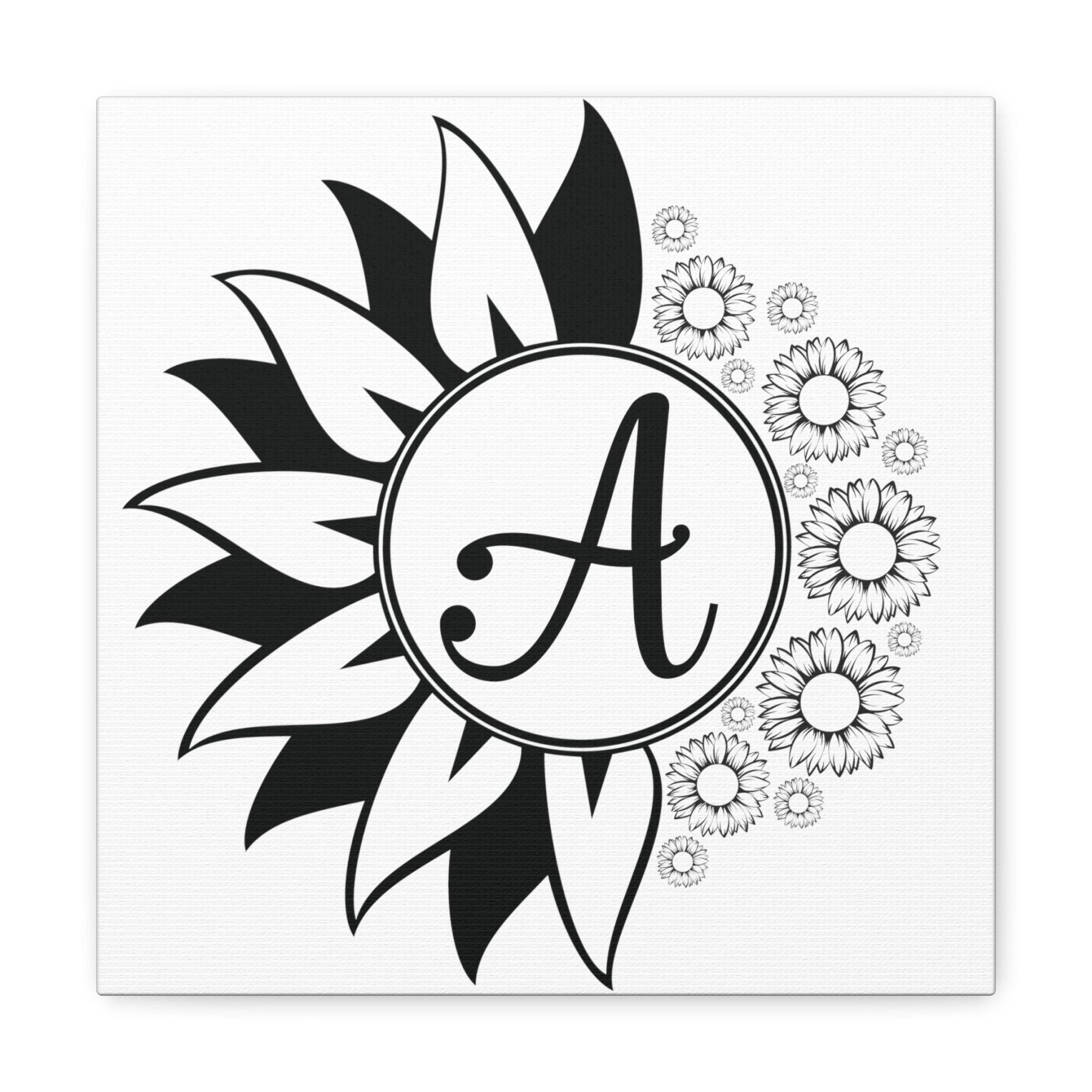 Flower & Sunflowers Personalized Monogram Canvas, Sunflowers - Janlyn's Crafts