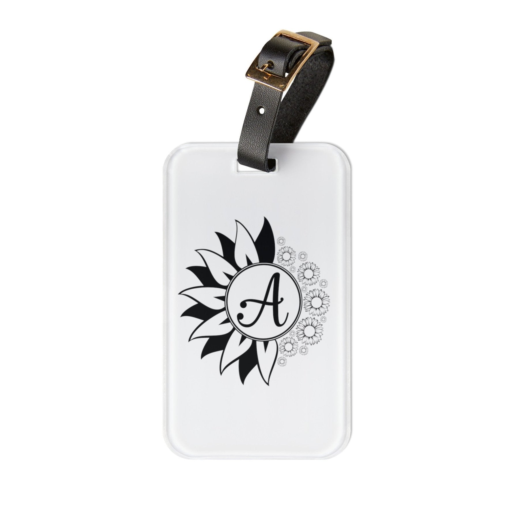 Flower & Sunflowers Personalized Monogram Luggage Tag, Sunflowers - Janlyn's Crafts