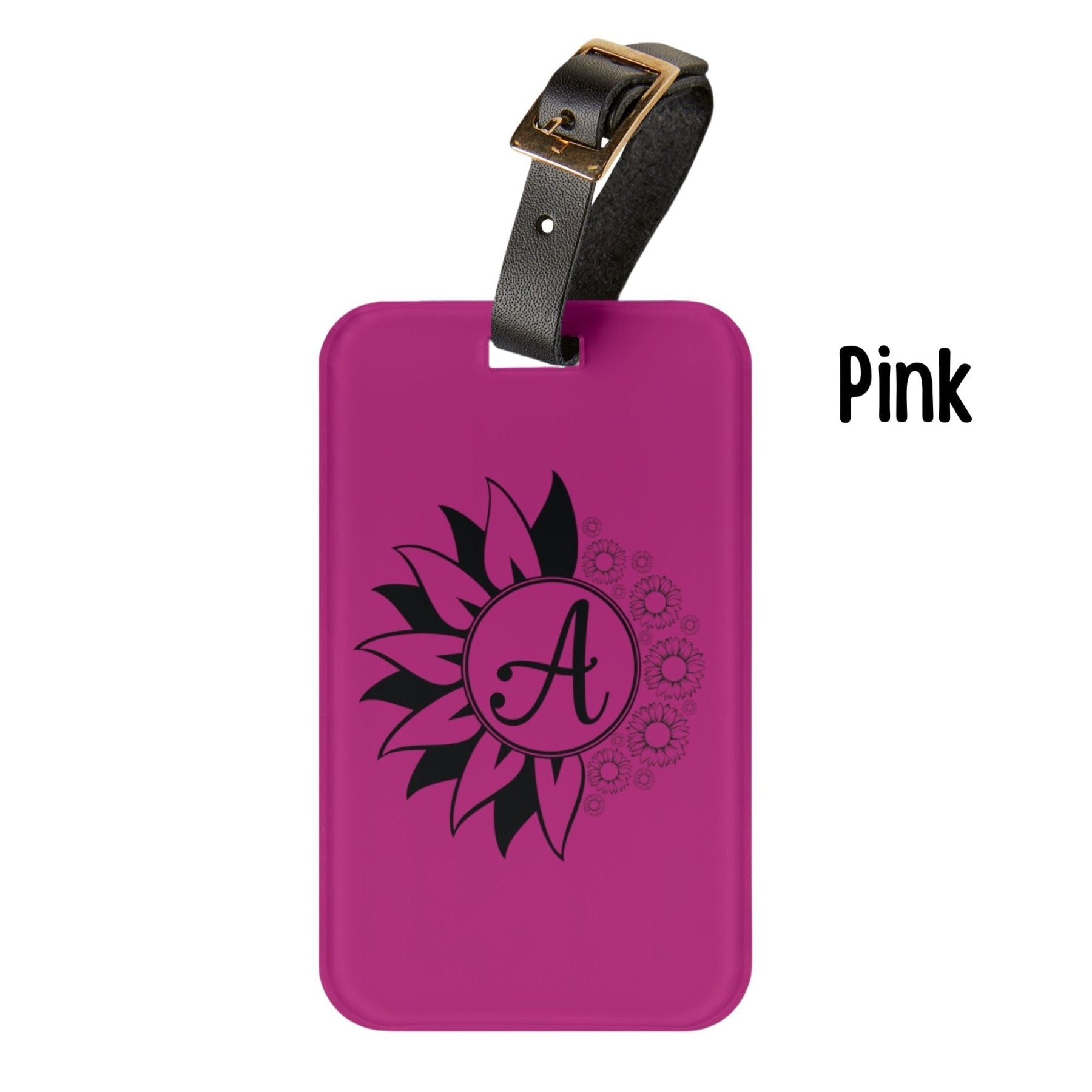 Flower & Sunflowers Personalized Monogram Luggage Tag, Sunflowers - Janlyn's Crafts