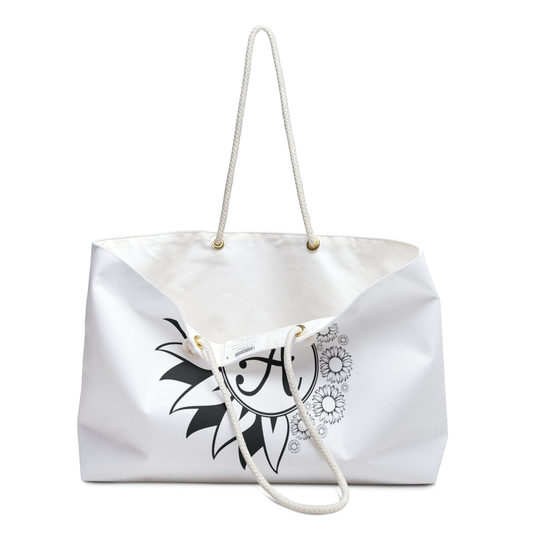 Flower & Sunflowers Personalized Monogram Weekender Bag, Sunflowers - Janlyn's Crafts