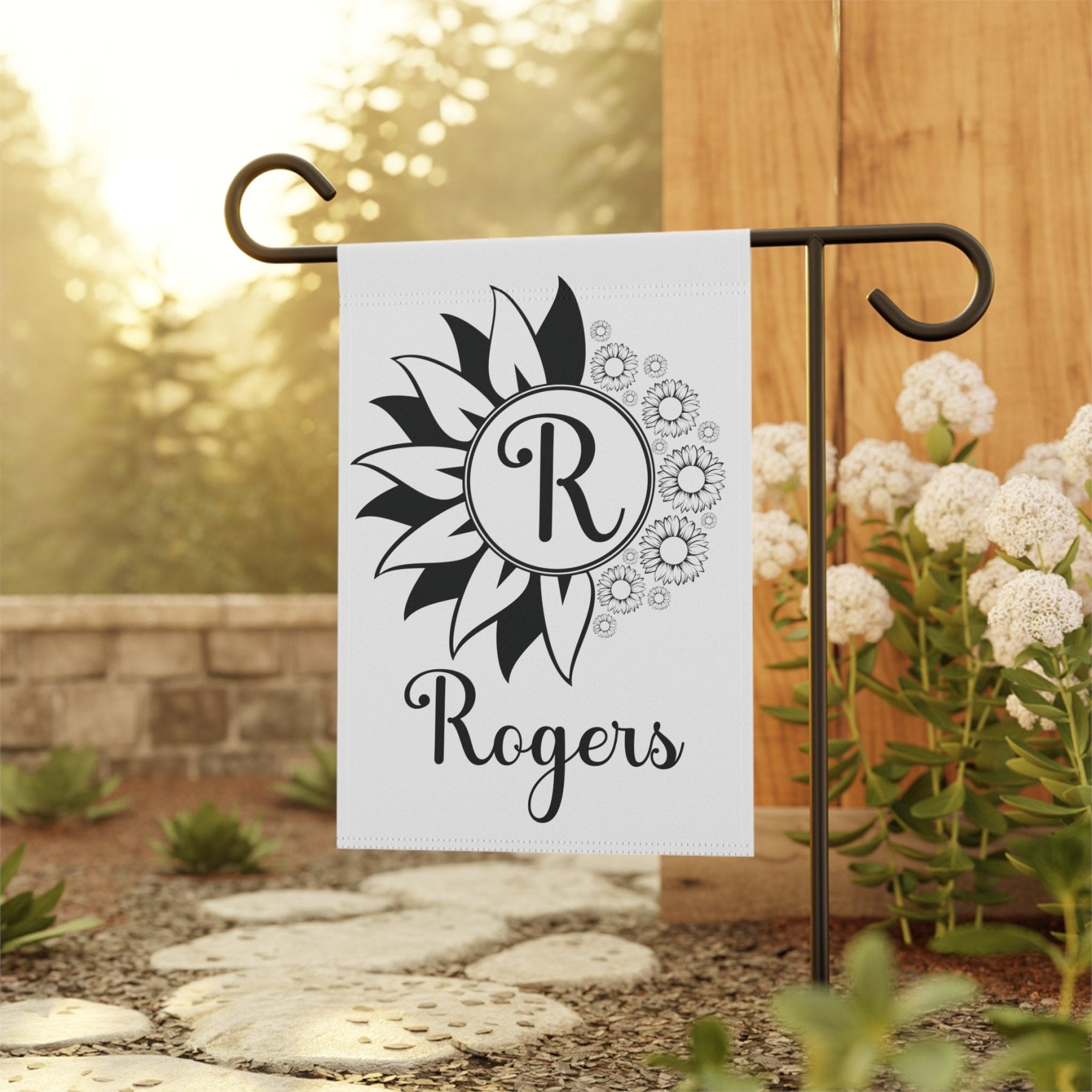 Flowers Garden, Lawn, House, Monogram Name - Janlyn's Crafts