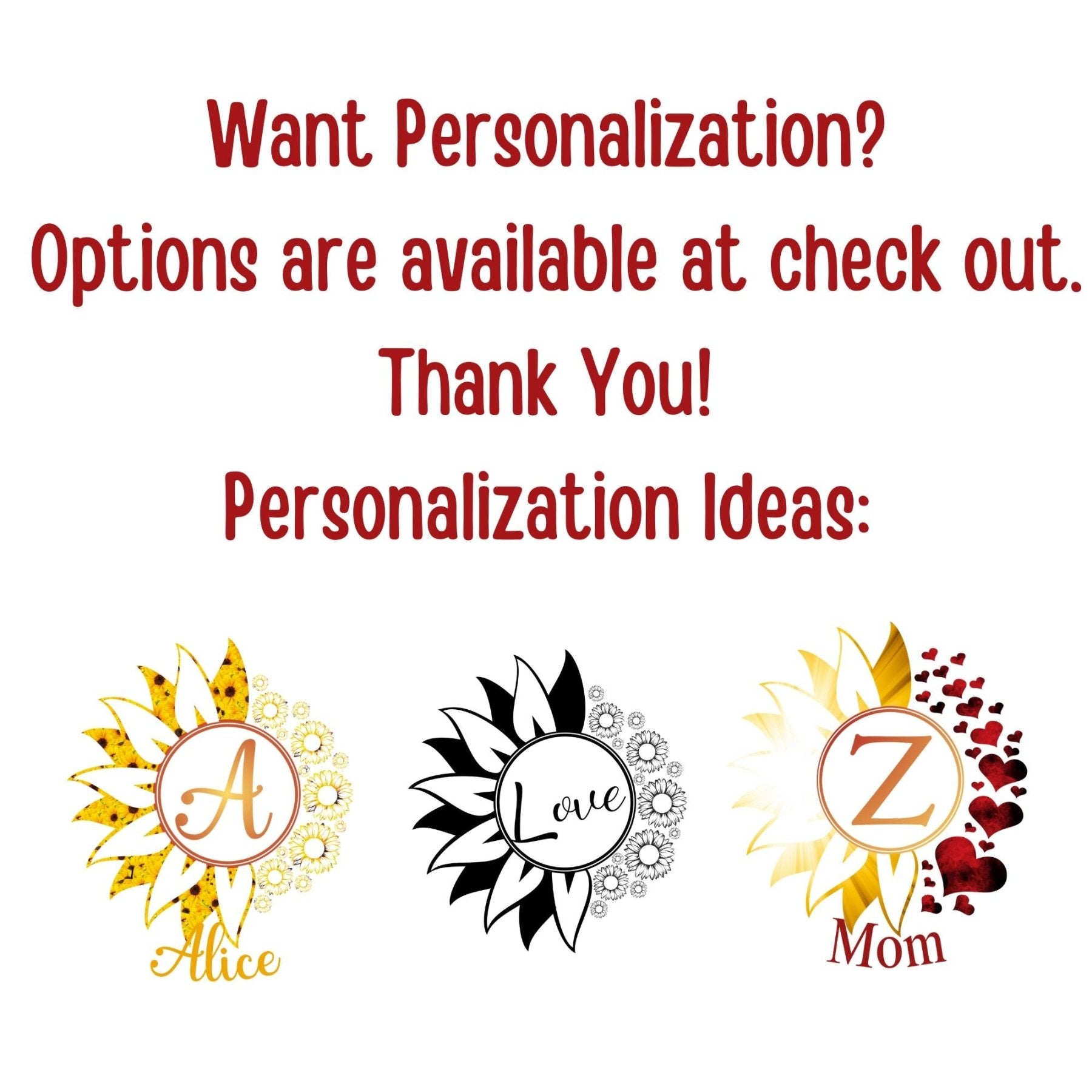 Flowers & Hearts Personalized Monogram Luggage Tag, Sunray & Red Hearts - Janlyn's Crafts