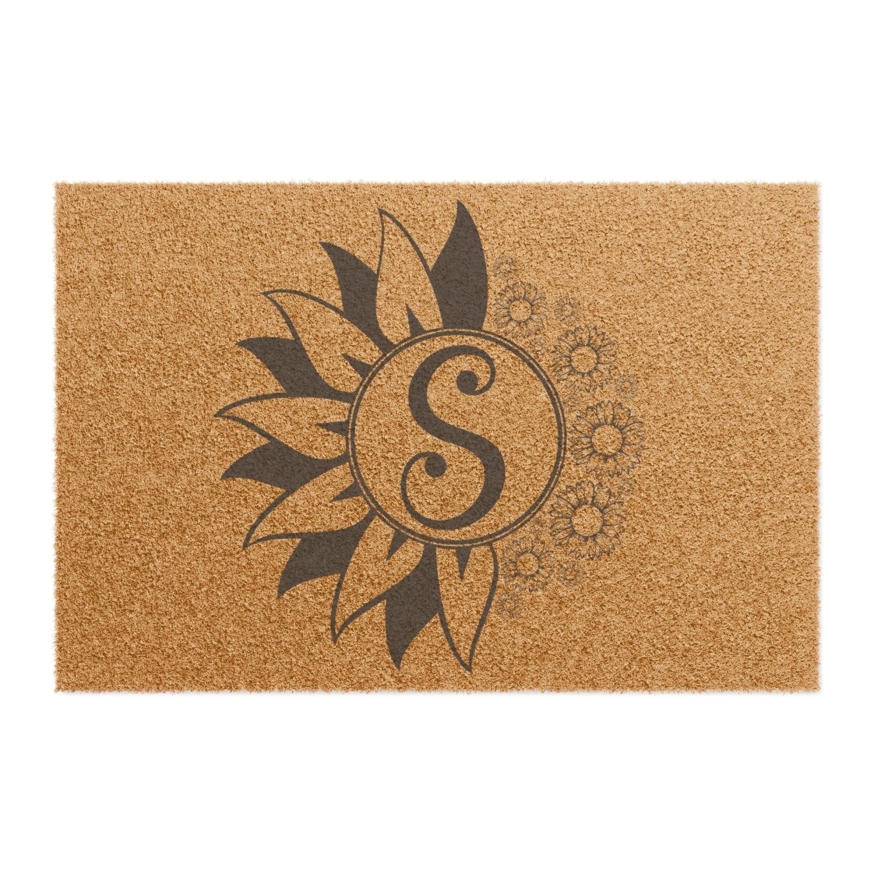 Flowers Monogram Coir 24 x 16" Doormat - Janlyn's Crafts