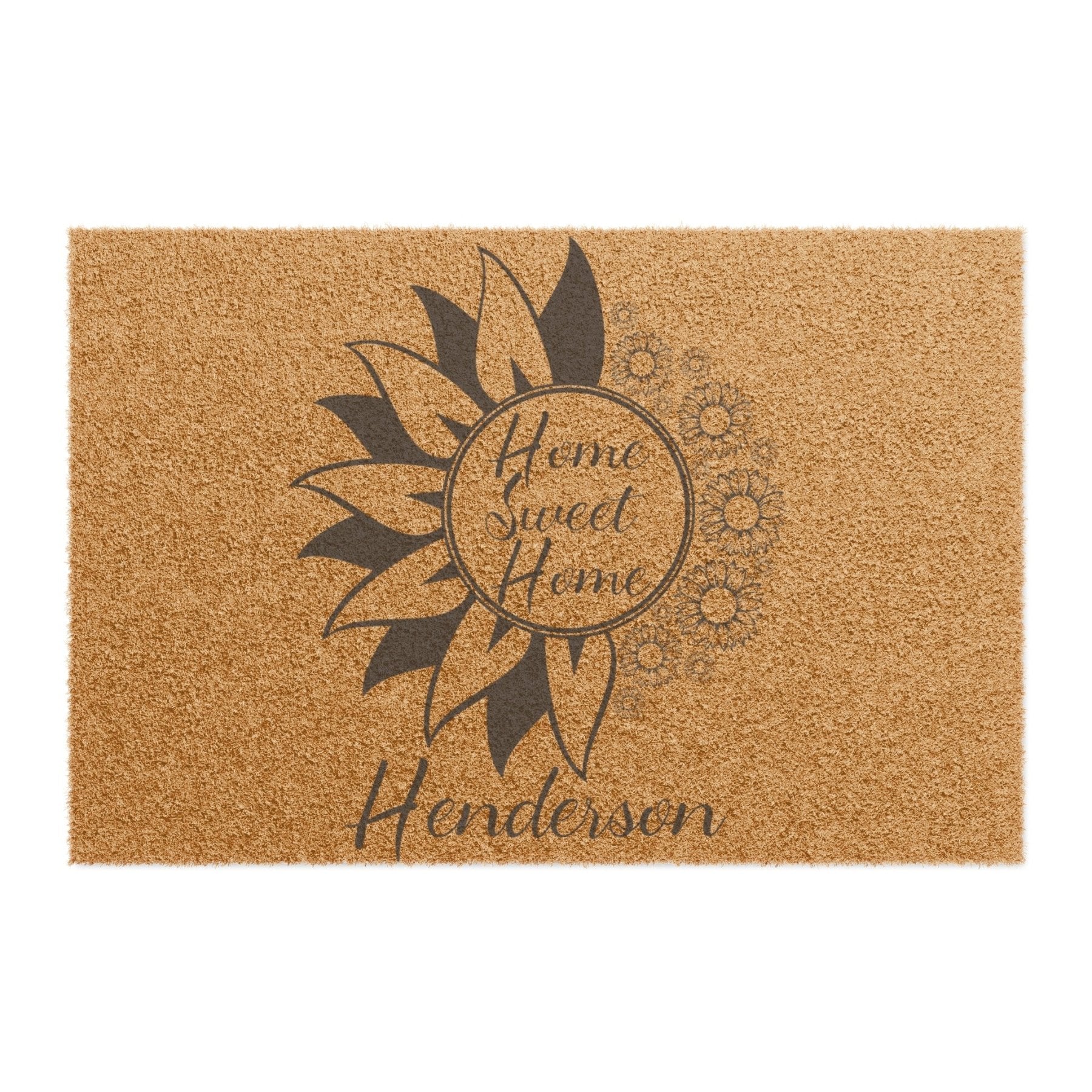 Flowers Personalized Monogram Coir 24 x 16" Doormat, Home Sweet Home Name - Janlyn's Crafts